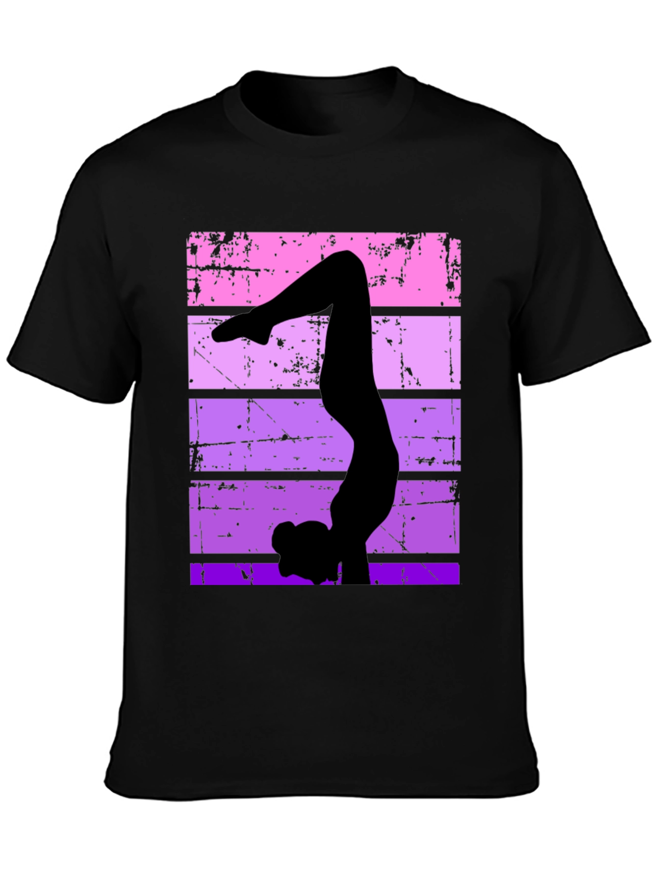 Gymnast Silhouette Graphic Tee - Retro Style