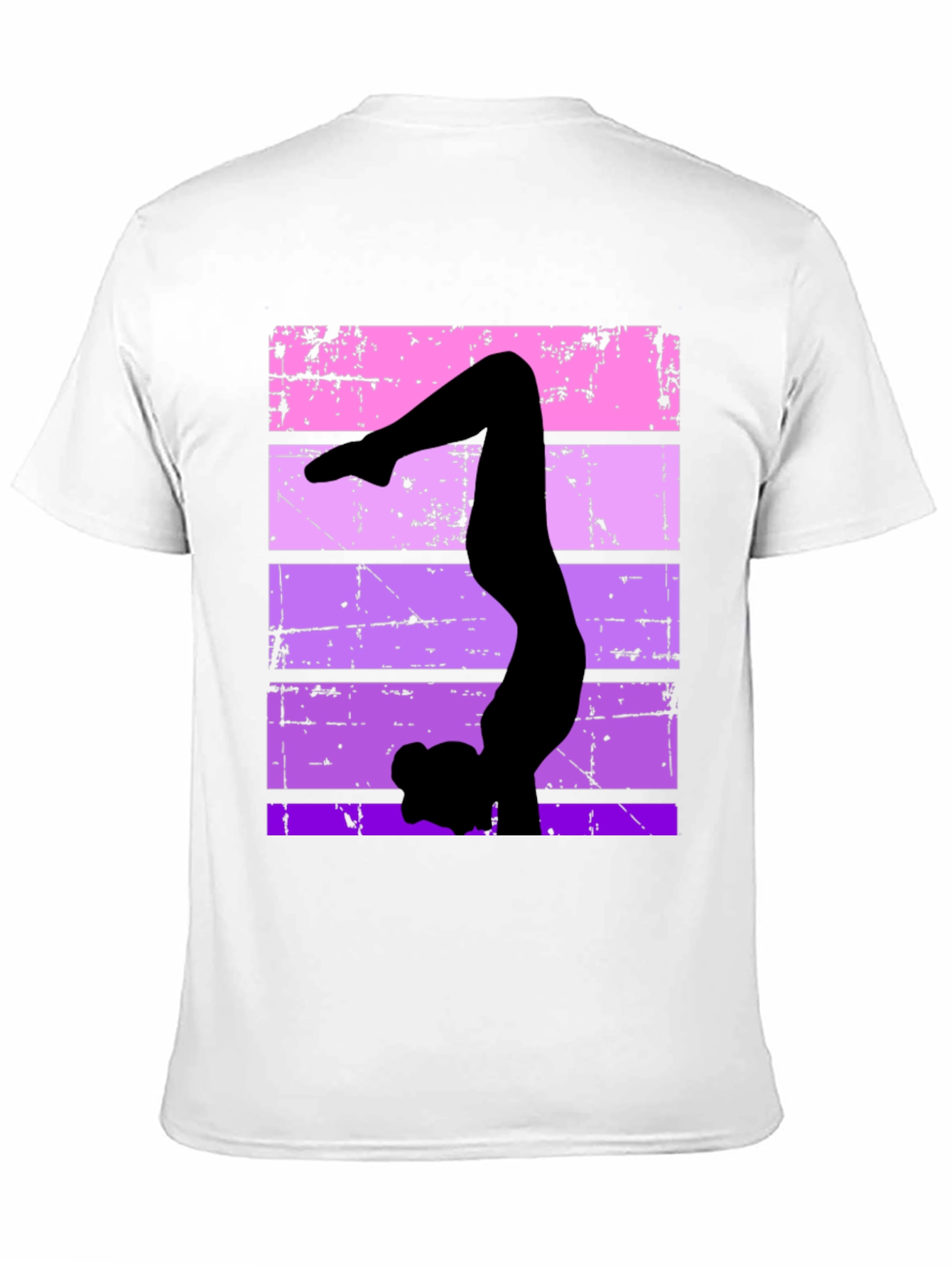 Gymnast Silhouette Graphic Tee - Retro Style