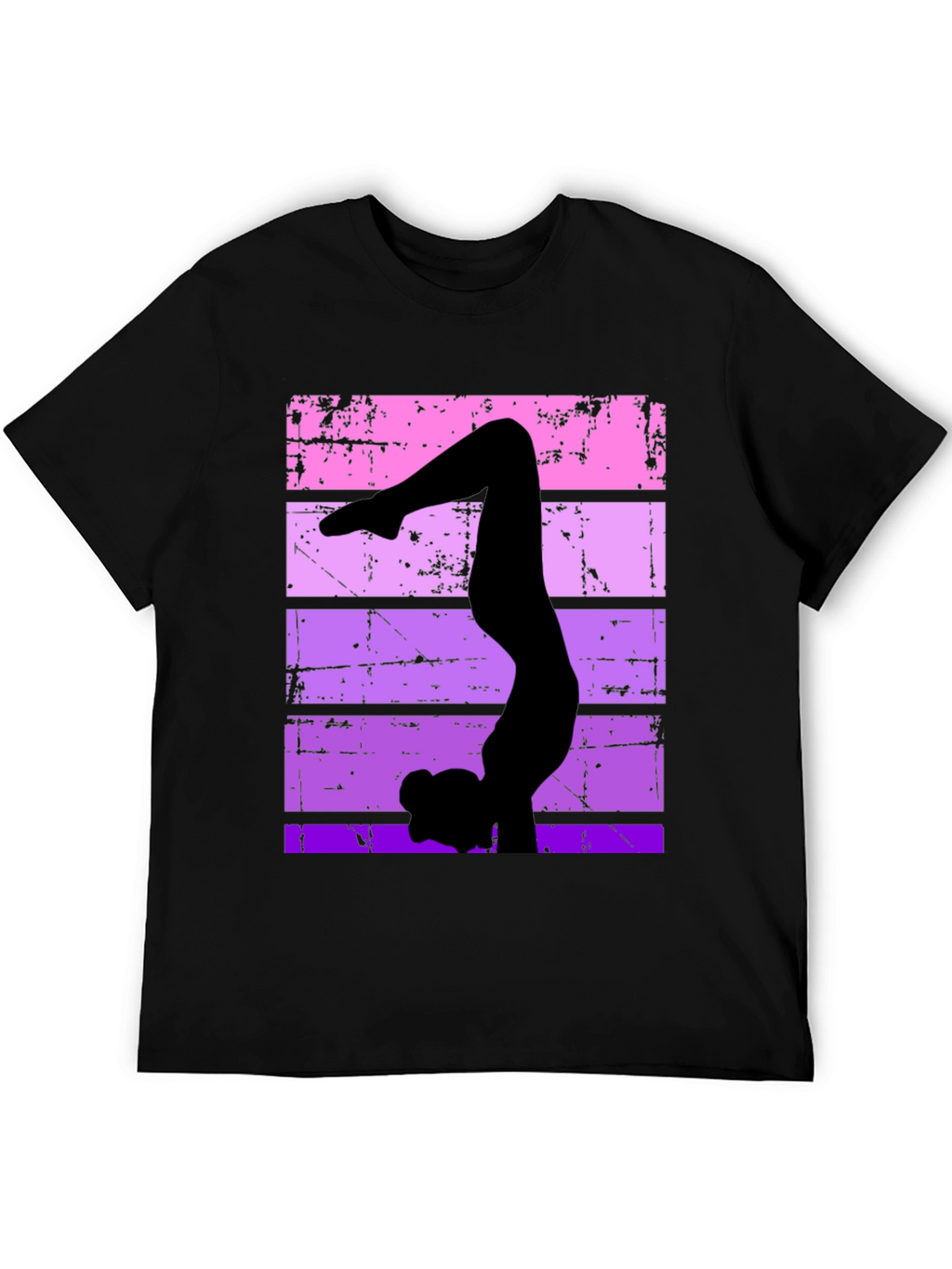 Gymnast Silhouette Graphic Tee - Retro Style