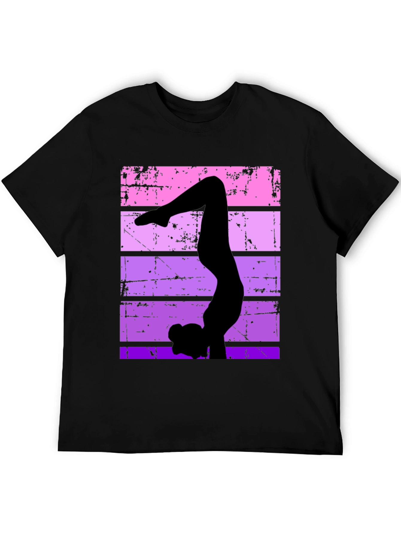Gymnast Silhouette Graphic Tee - Retro Style