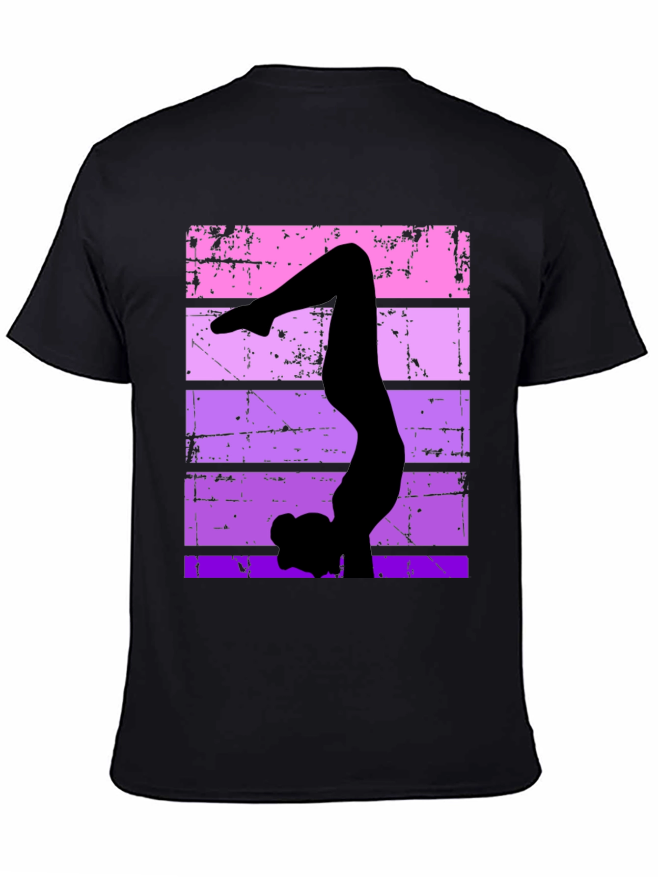 Gymnast Silhouette Graphic Tee - Retro Style