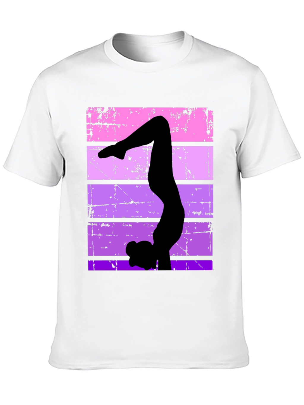 Gymnast Silhouette Graphic Tee - Retro Style