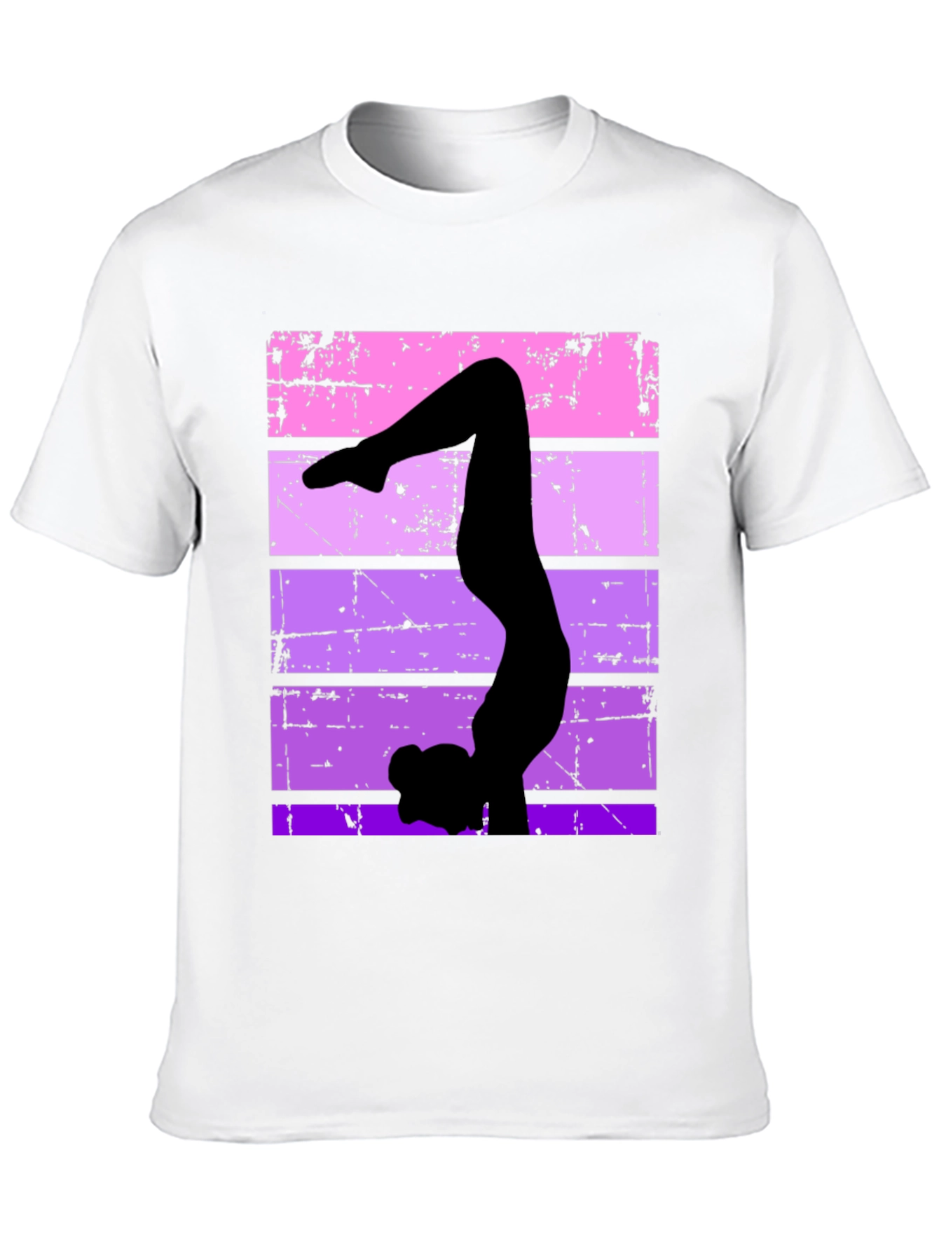 Gymnast Silhouette Graphic Tee - Retro Style