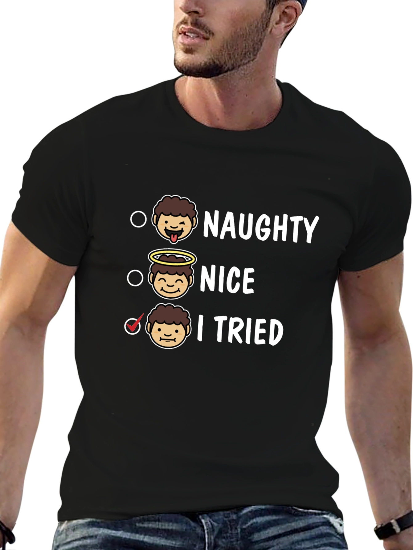 Naughty Nice I Tried T-Shirt - Holiday Fun