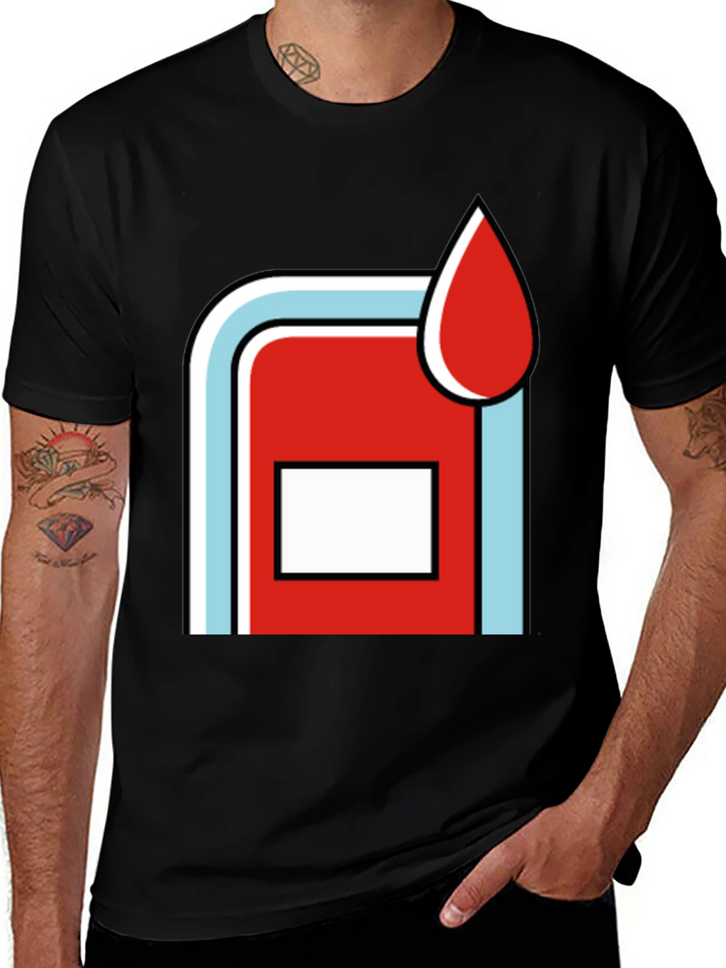 Retro Martini Racing Style Graphic Tee - Black Cotton