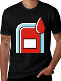 Retro Martini Racing Style Graphic Tee - Black Cotton