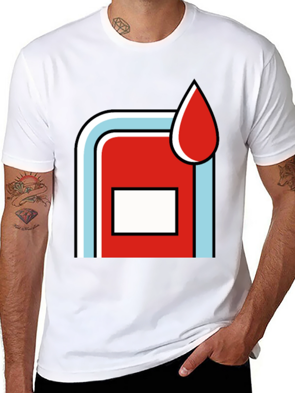 Retro Martini Racing Style Graphic Tee - Black Cotton