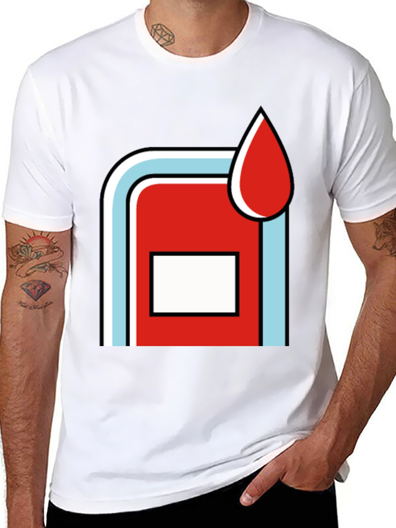 Retro Martini Racing Style Graphic Tee - Black Cotton