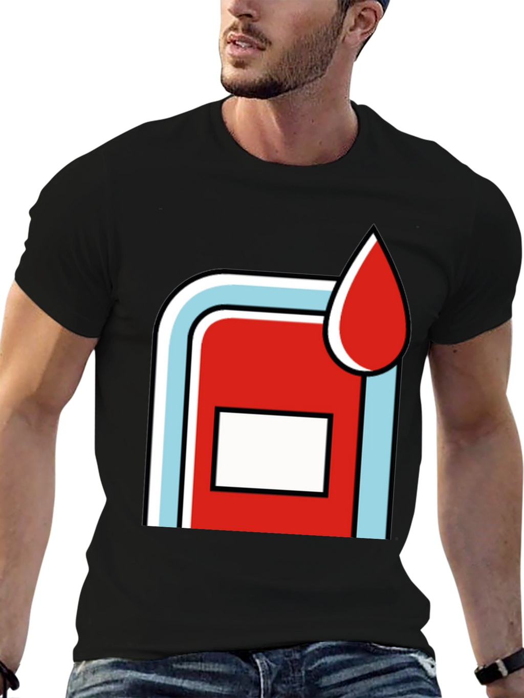 Retro Martini Racing Style Graphic Tee - Black Cotton