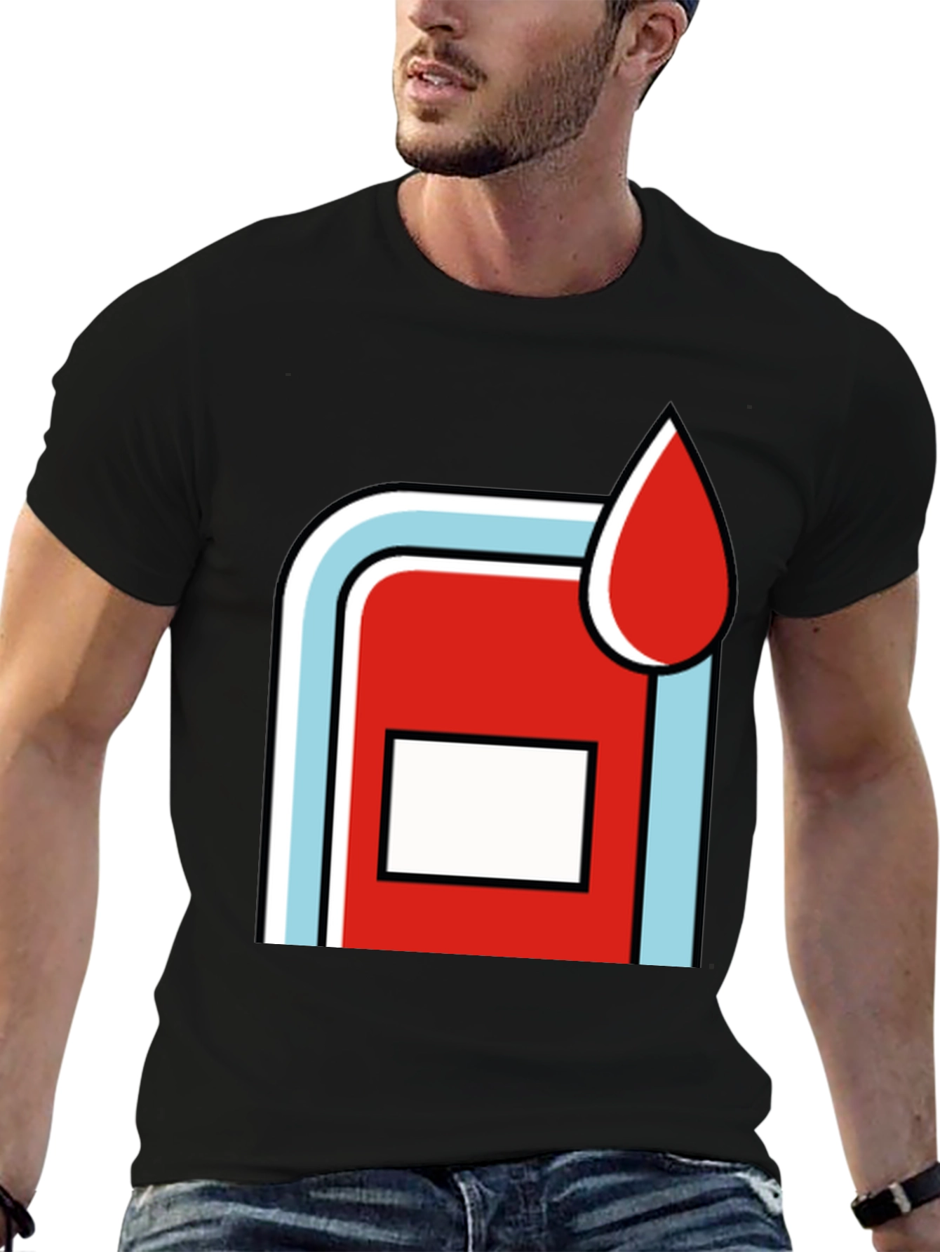 Retro Martini Racing Style Graphic Tee - Black Cotton
