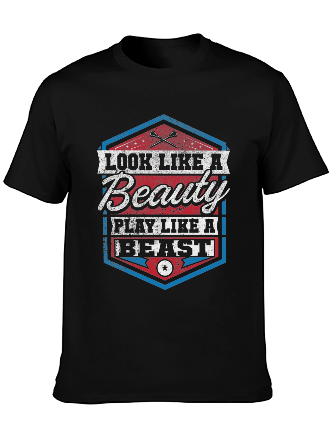 Beauty & Beast Graphic Tee - Stylish Lacrosse T-Shirt