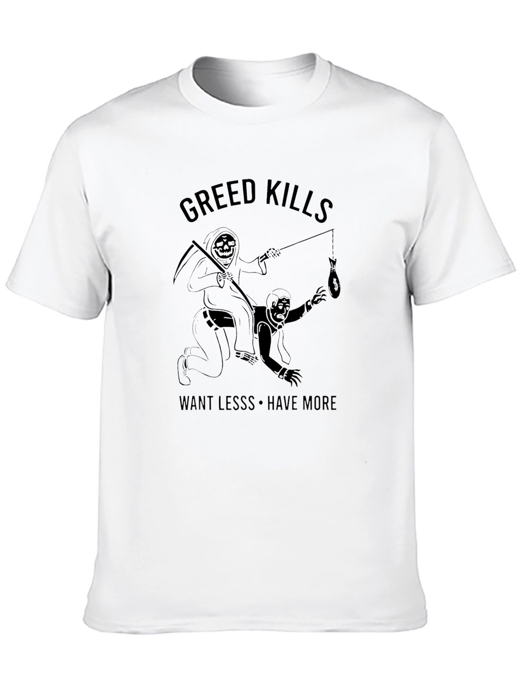 Greed Kills Graphic T-Shirt - Black
