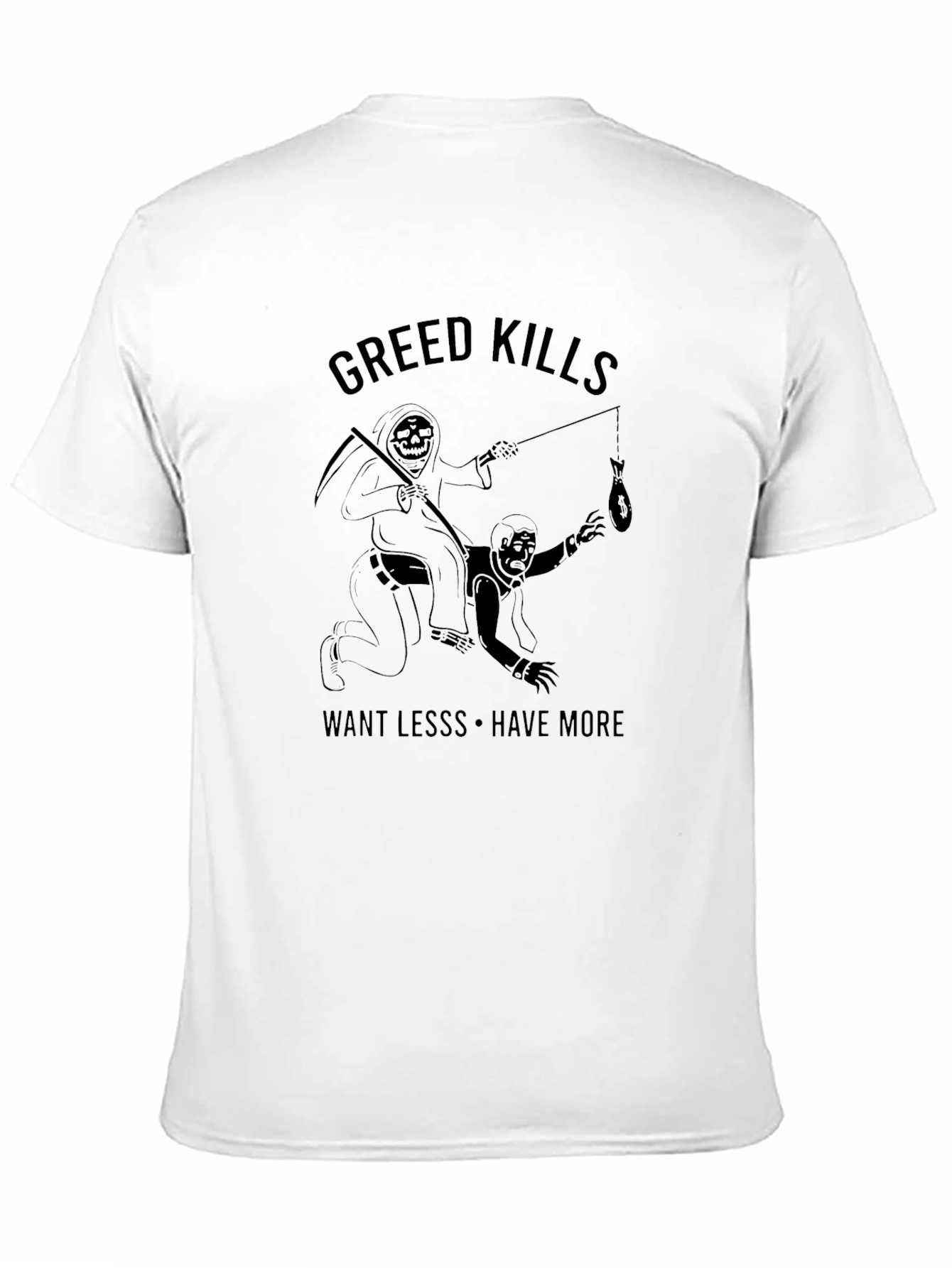 Greed Kills Graphic T-Shirt - Black