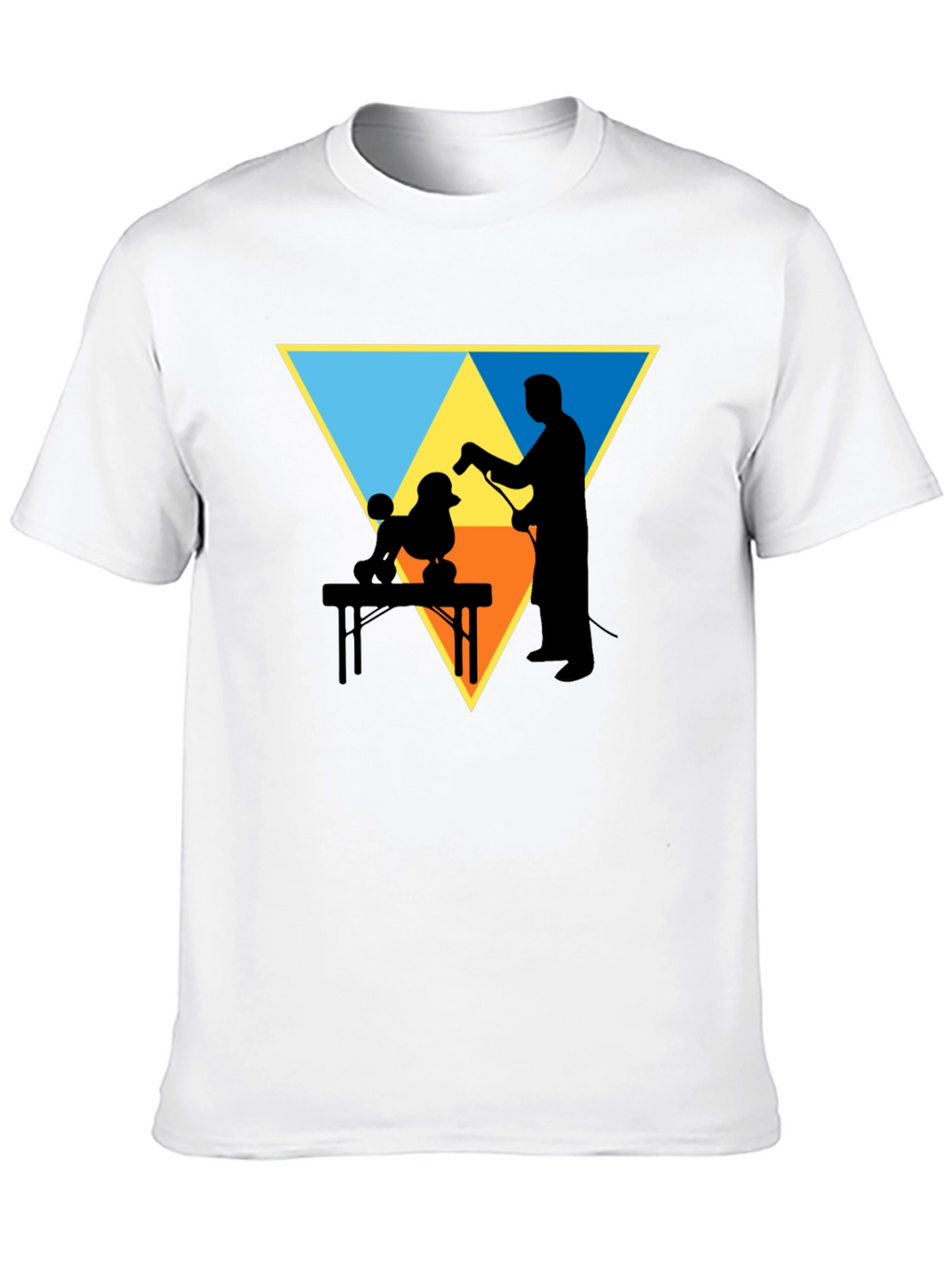 Dog Groomer Silhouette Graphic Tee - Triangle Design