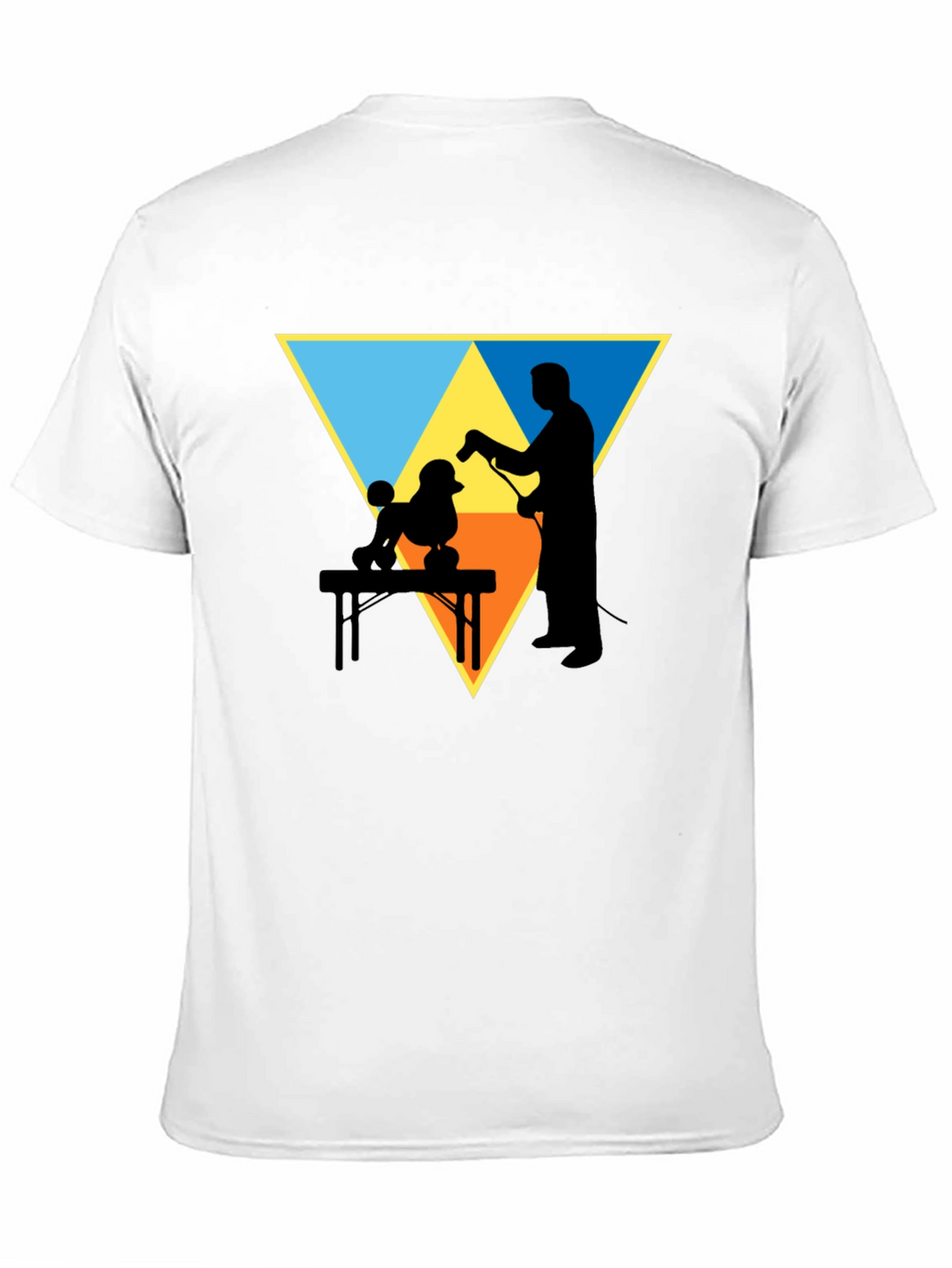 Dog Groomer Silhouette Graphic Tee - Triangle Design