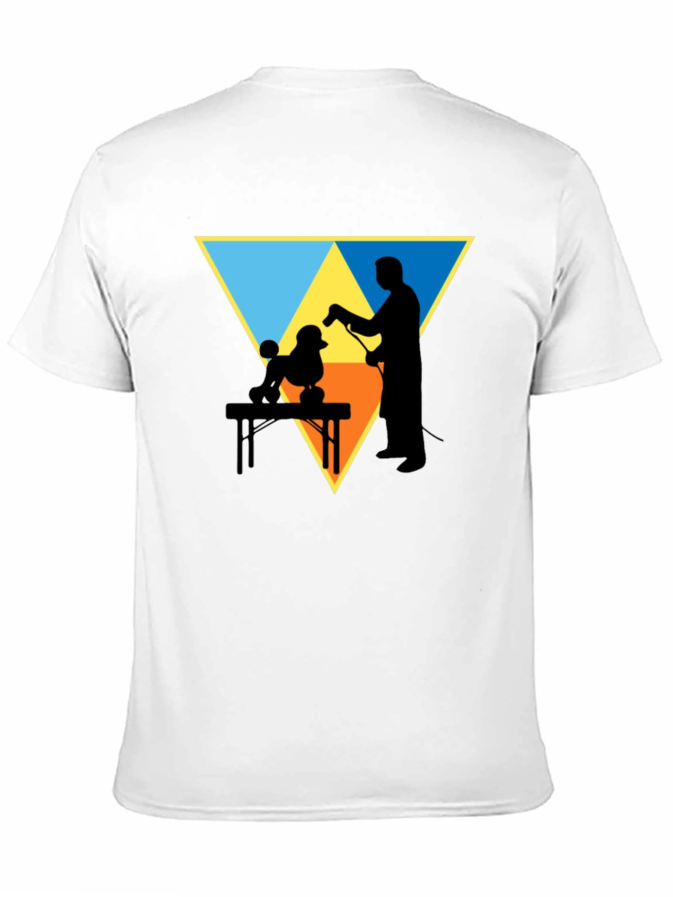 Dog Groomer Silhouette Graphic Tee - Triangle Design