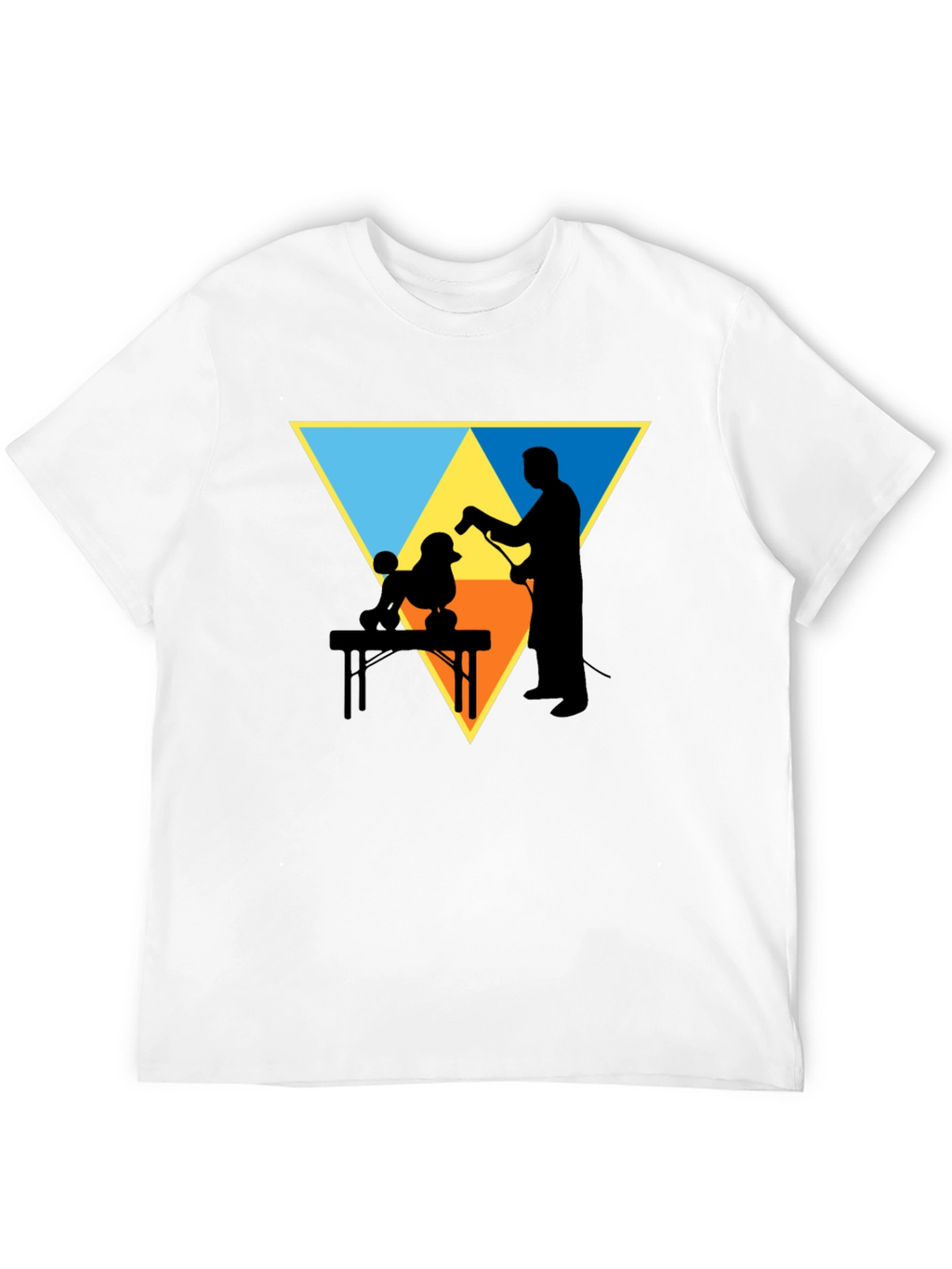 Dog Groomer Silhouette Graphic Tee - Triangle Design