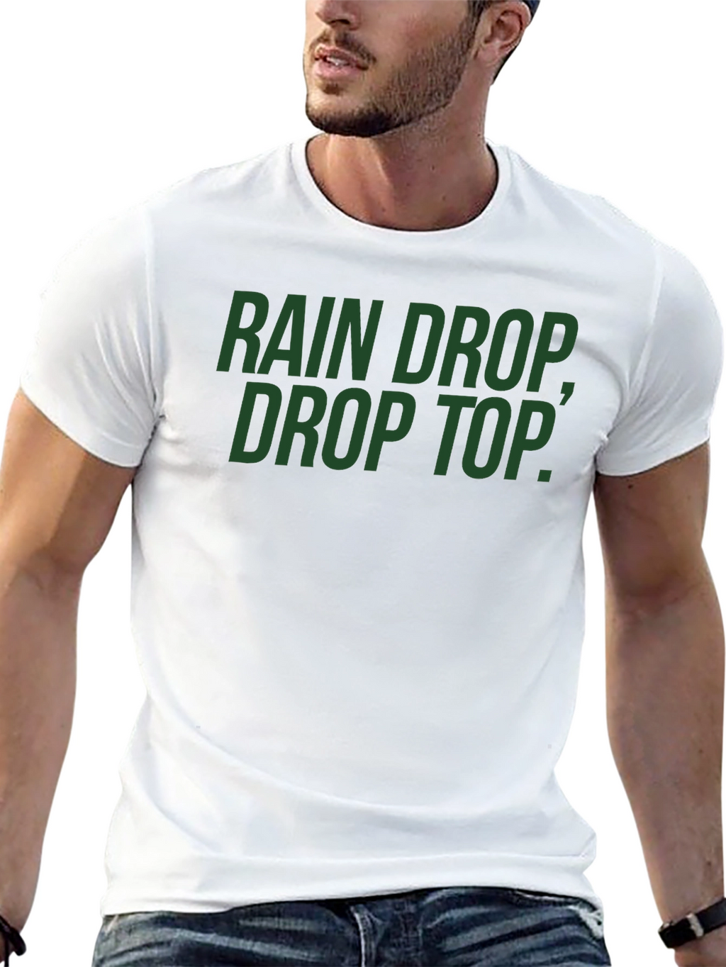 Rain Drop Drop Top Crew Neck T-Shirt