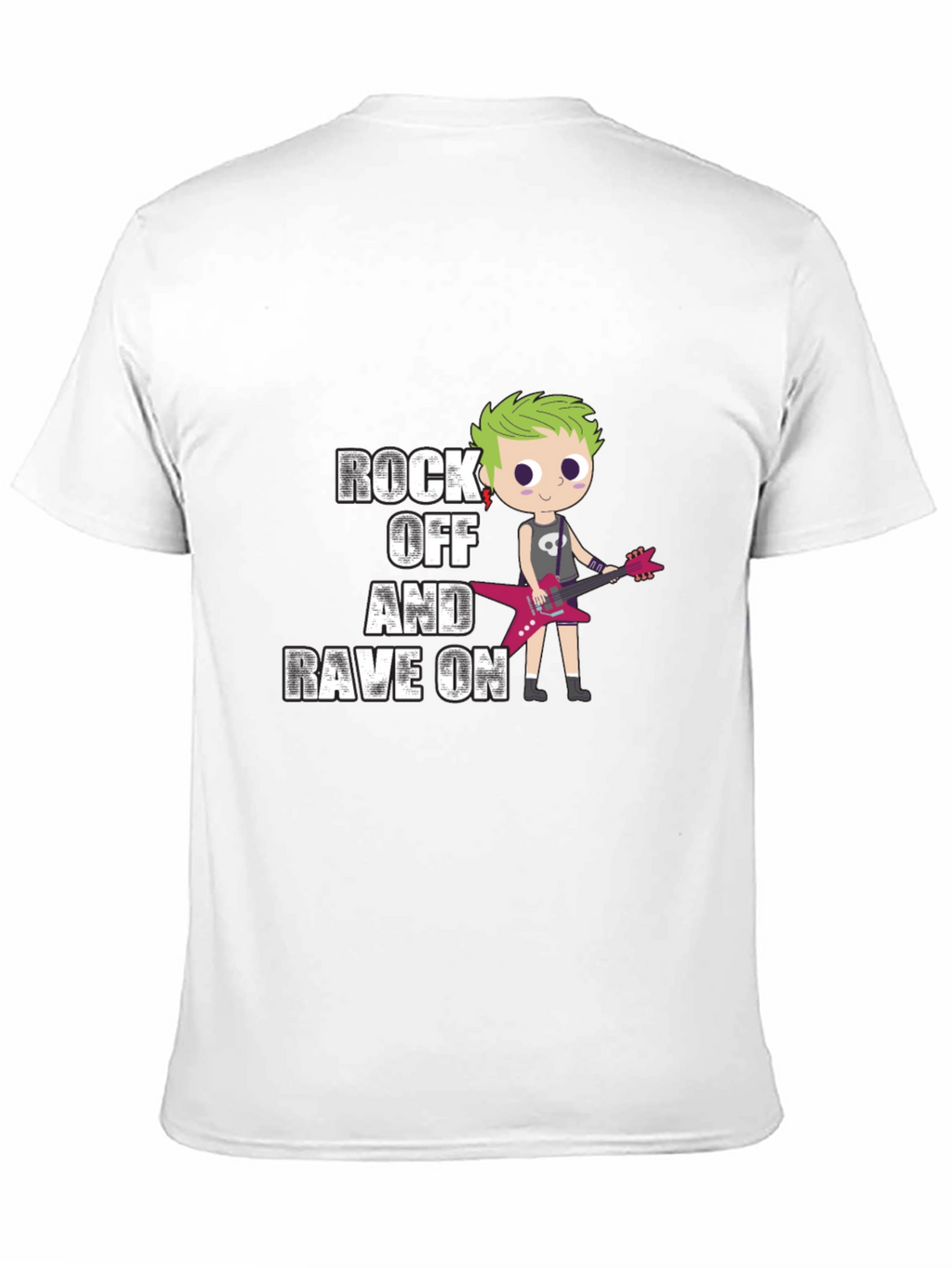 Rock Off and Rave On Black Graphic T-Shirt