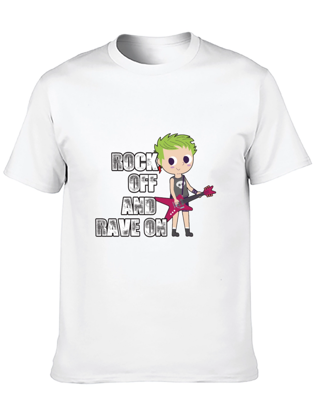 Rock Off and Rave On Black Graphic T-Shirt