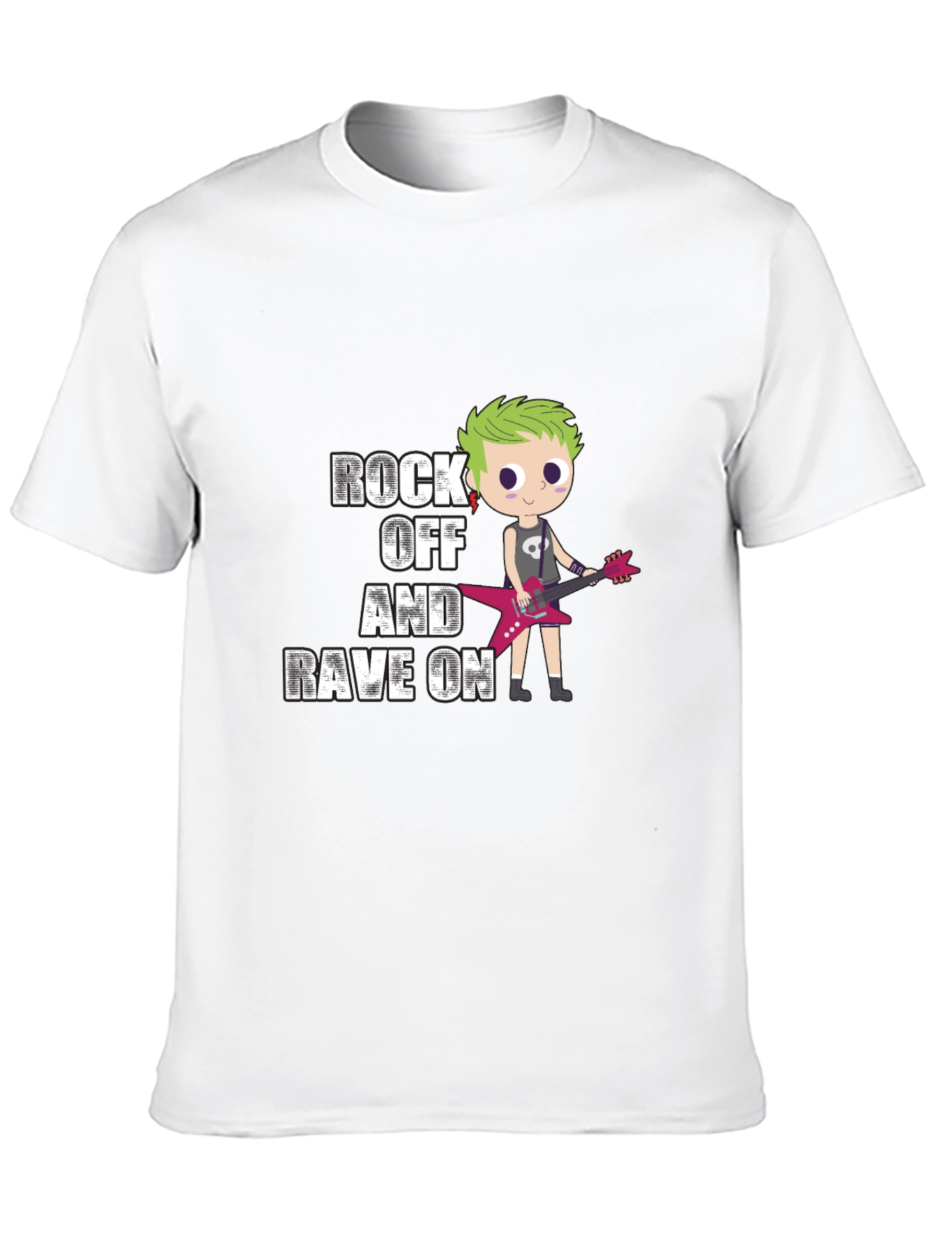 Rock Off and Rave On Black Graphic T-Shirt