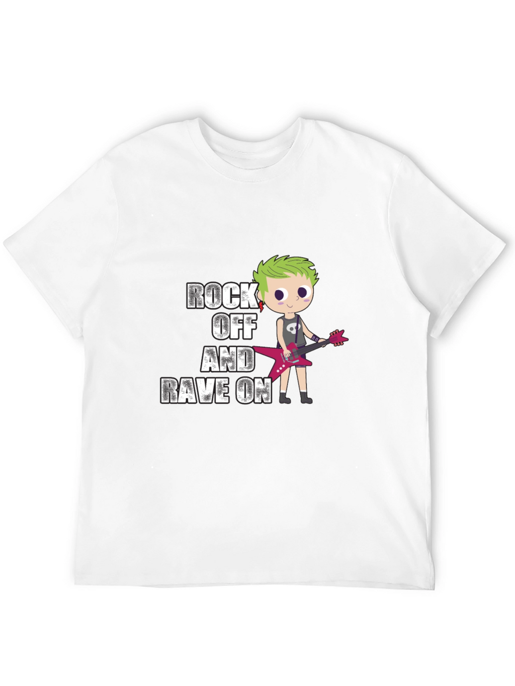 Rock Off and Rave On Black Graphic T-Shirt
