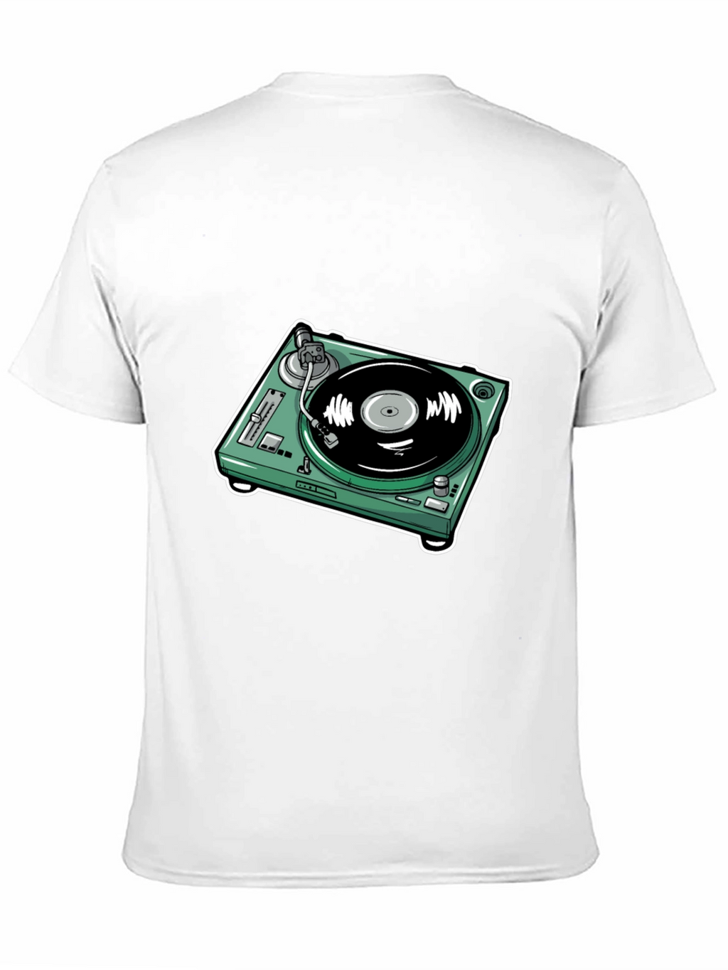 DJ Turntable Graphic Tee - Black Cotton Comfort