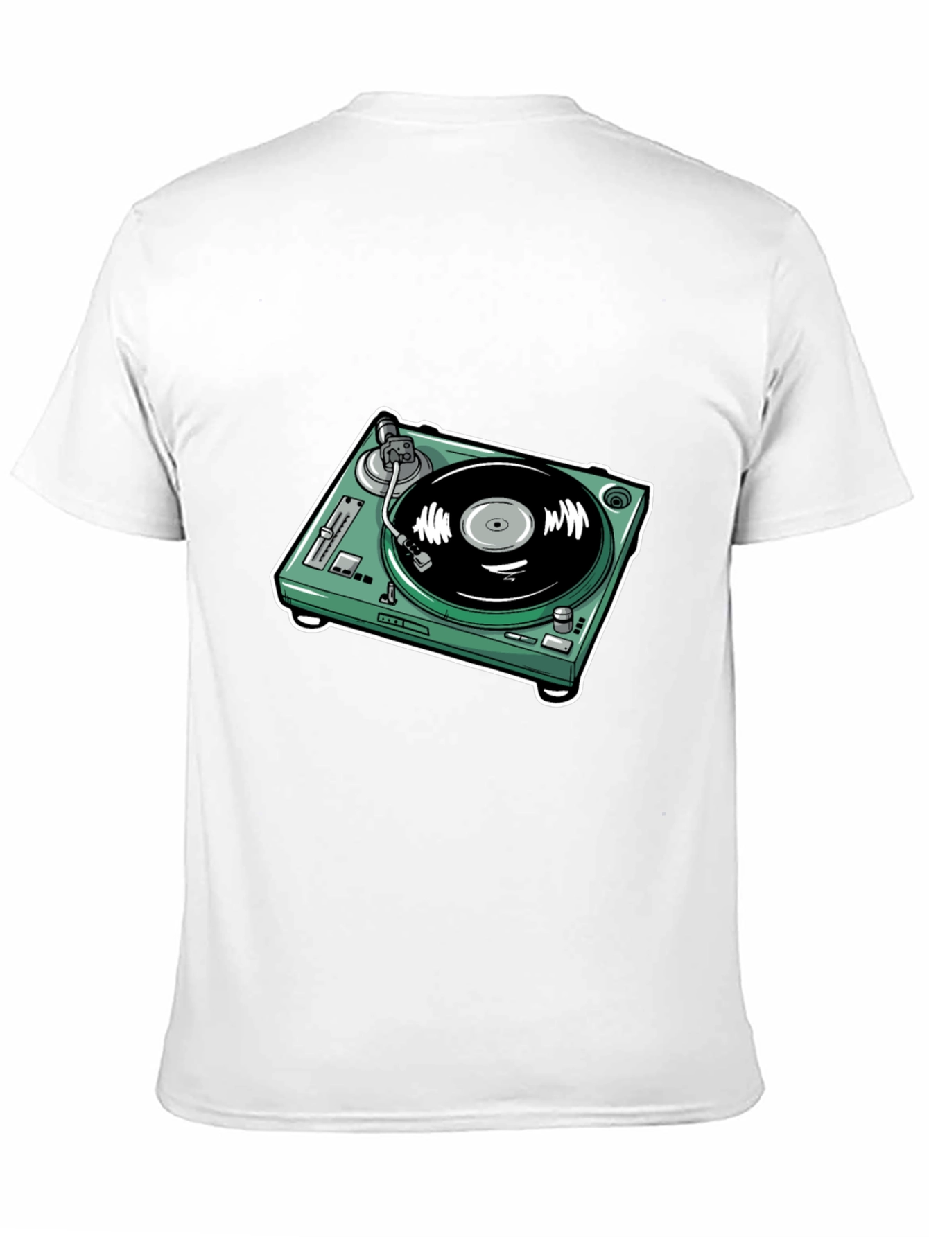 DJ Turntable Graphic Tee - Black Cotton Comfort