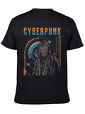 Cyberpunk Hooded Graphic T-Shirt
