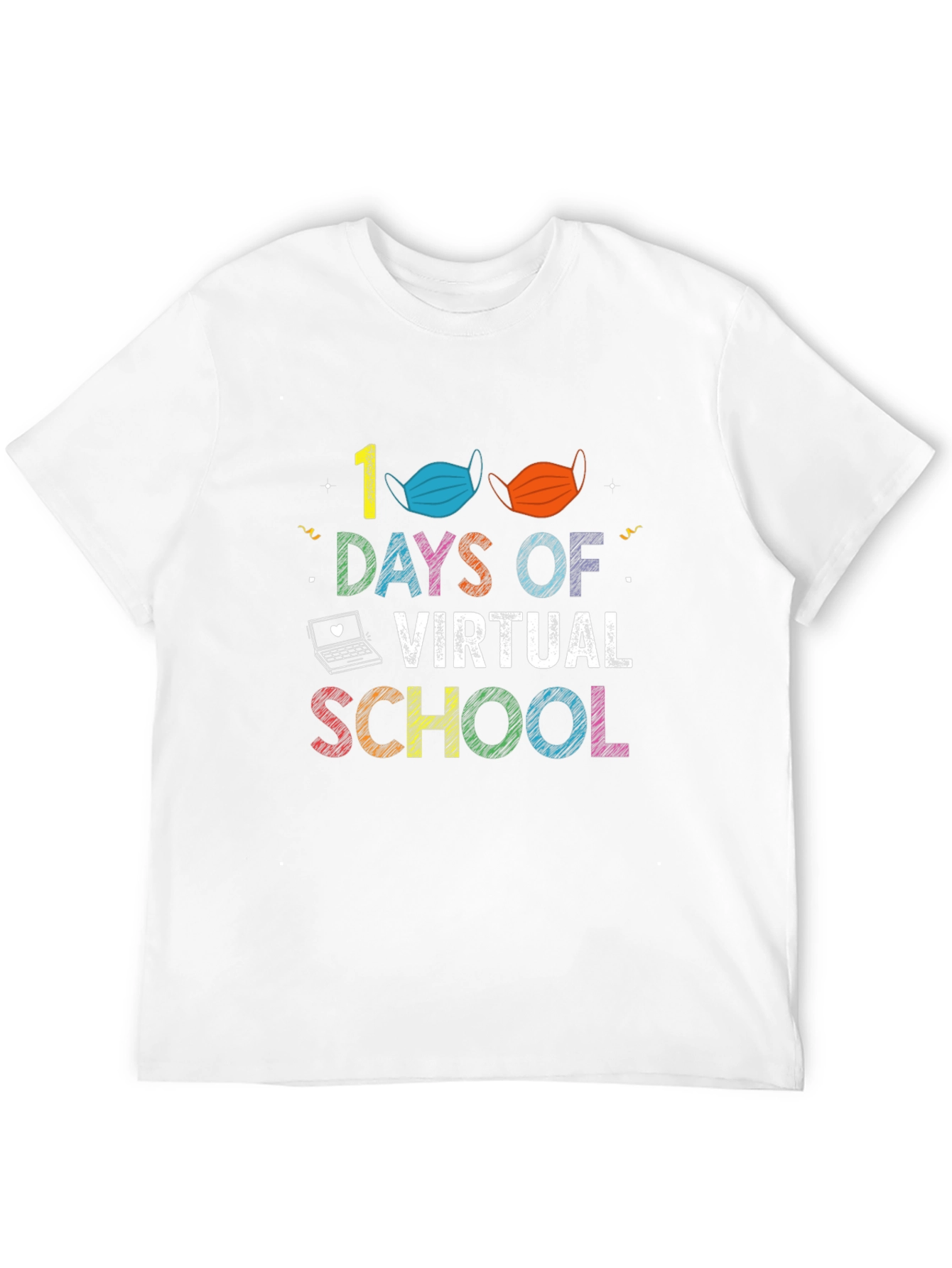 100 Days of Virtual School Black T-Shirt