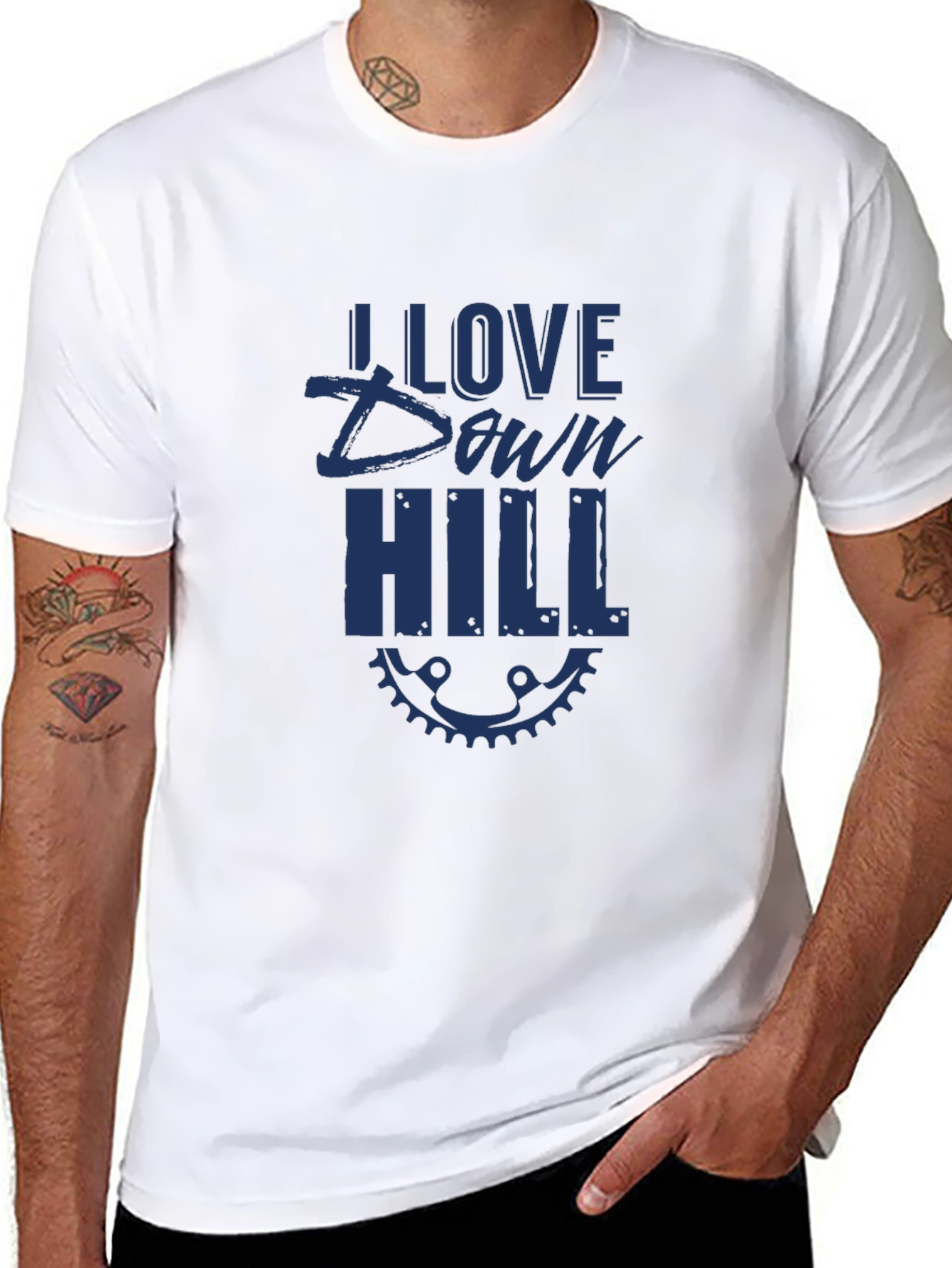 I Love Downhill Black T-Shirt