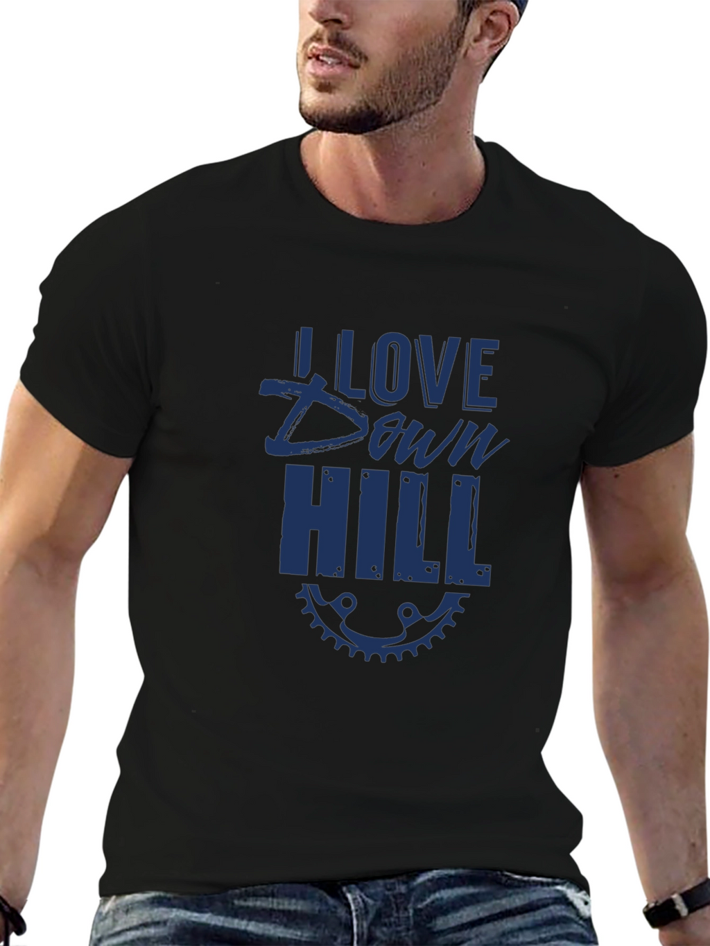 I Love Downhill Black T-Shirt