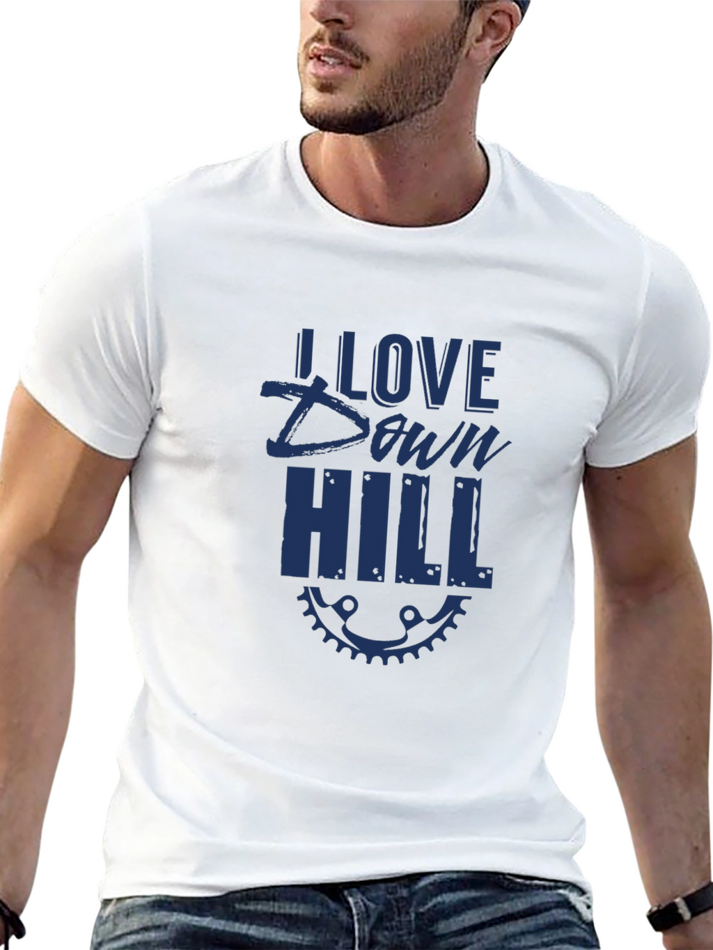 I Love Downhill Black T-Shirt