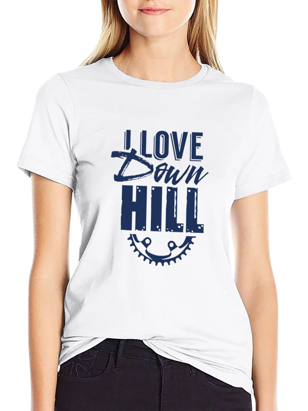 I Love Downhill Black T-Shirt