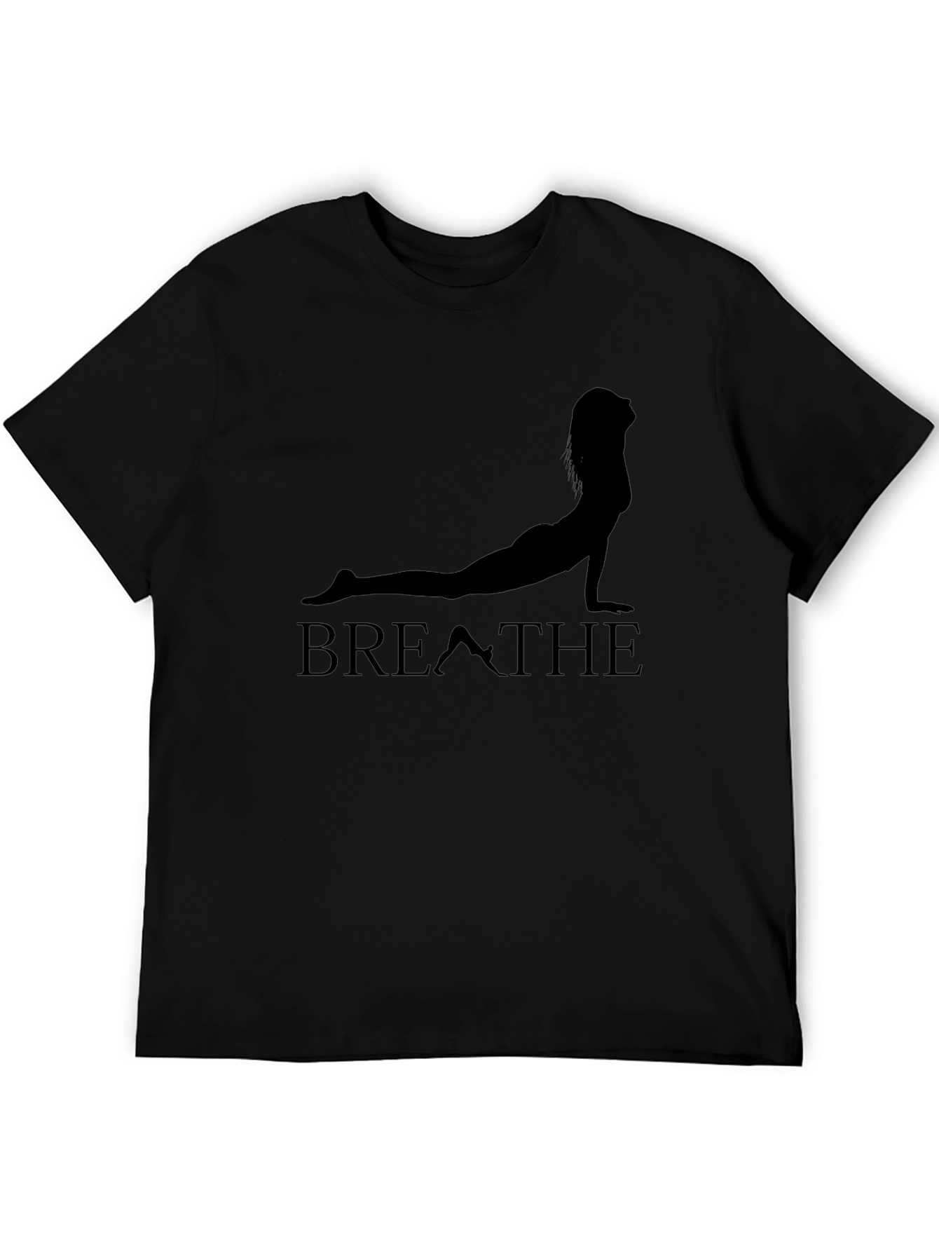 Breathe Yoga Pose Graphic T-Shirt - Black