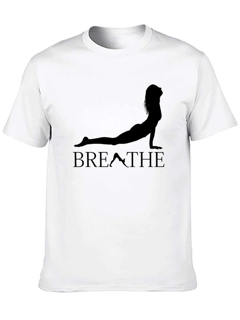 Breathe Yoga Pose Graphic T-Shirt - Black