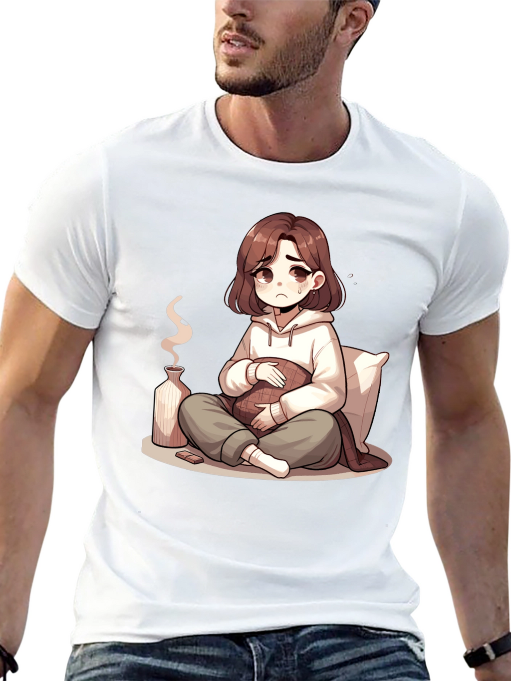 Sad Anime Girl T-Shirt - Unique Graphic Tee