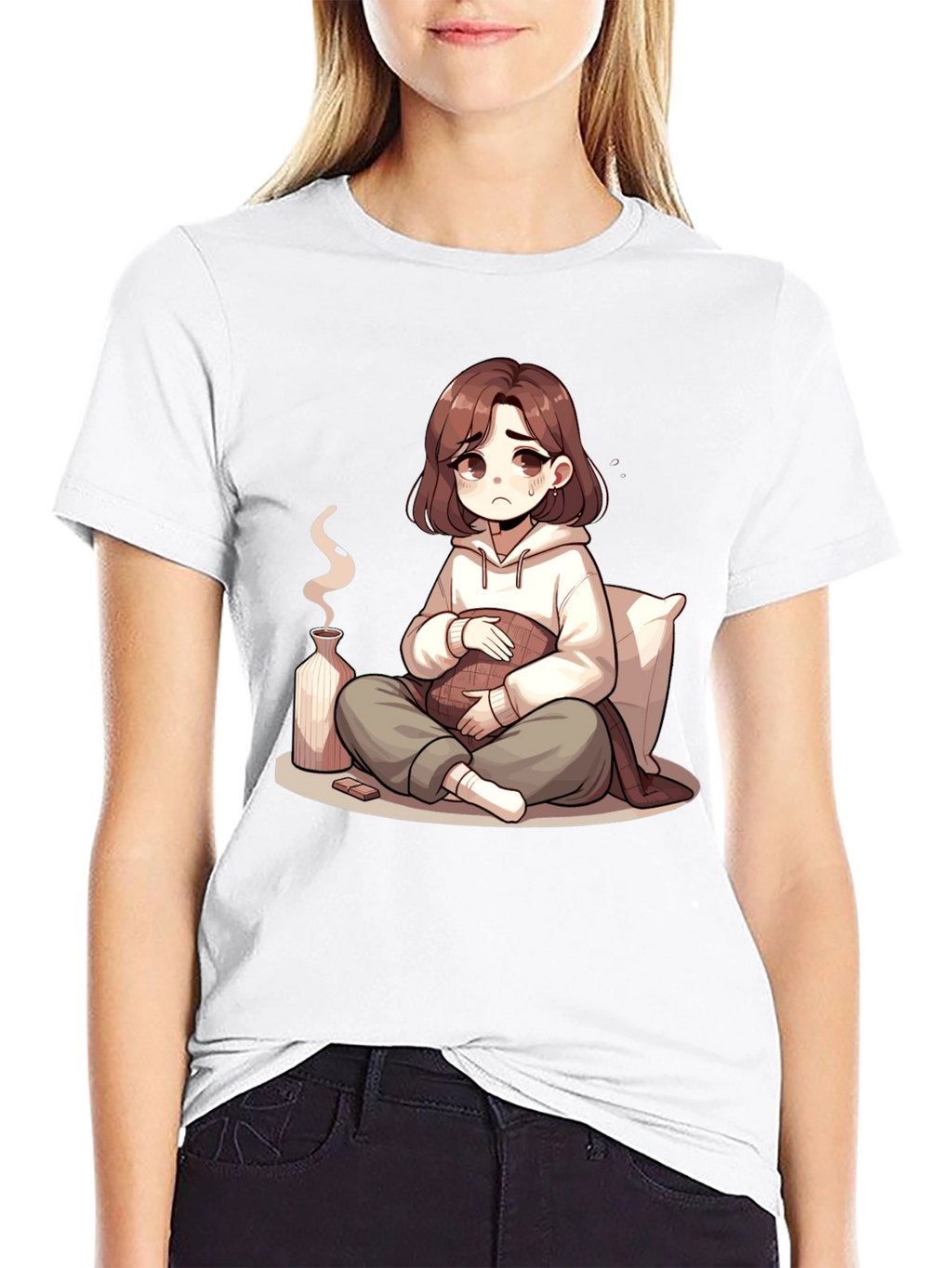 Sad Anime Girl T-Shirt - Unique Graphic Tee