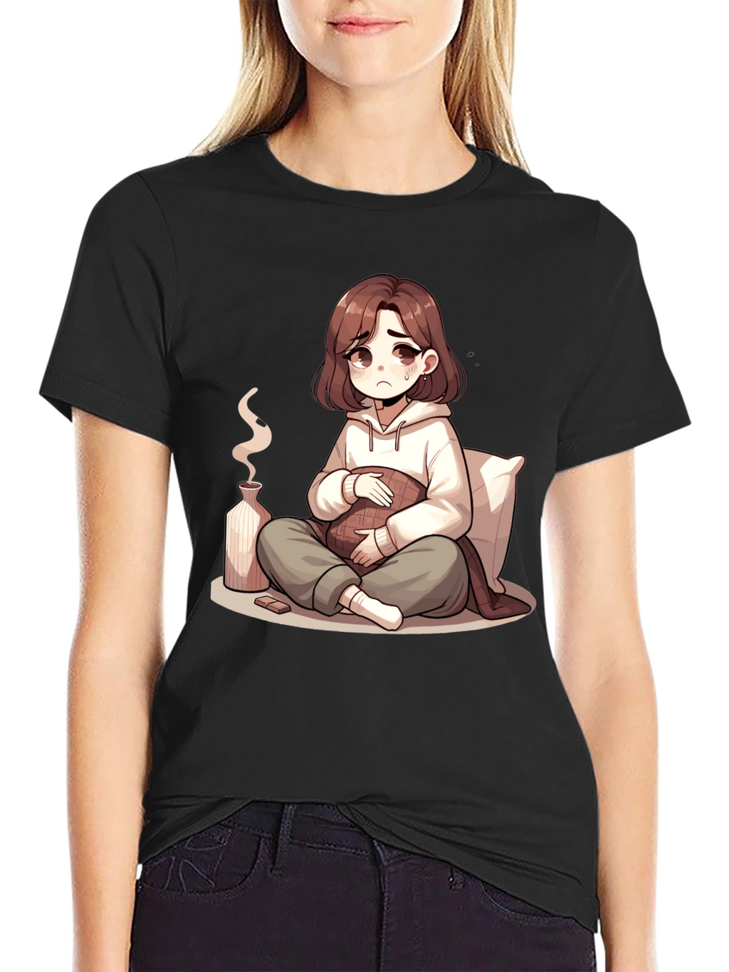 Sad Anime Girl T-Shirt - Unique Graphic Tee