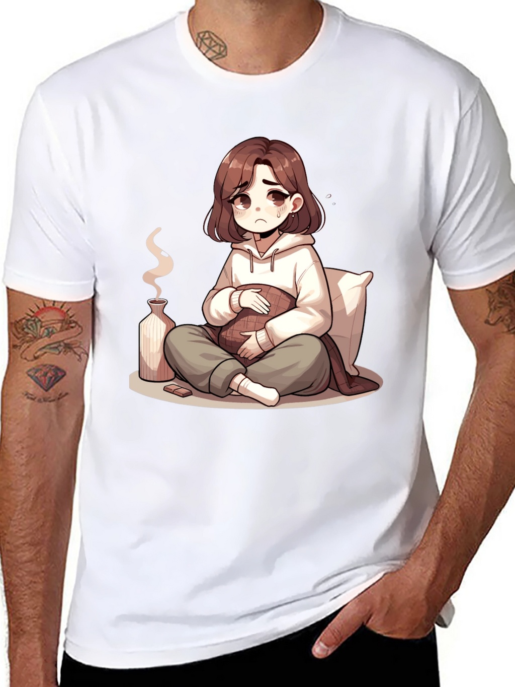 Sad Anime Girl T-Shirt - Unique Graphic Tee