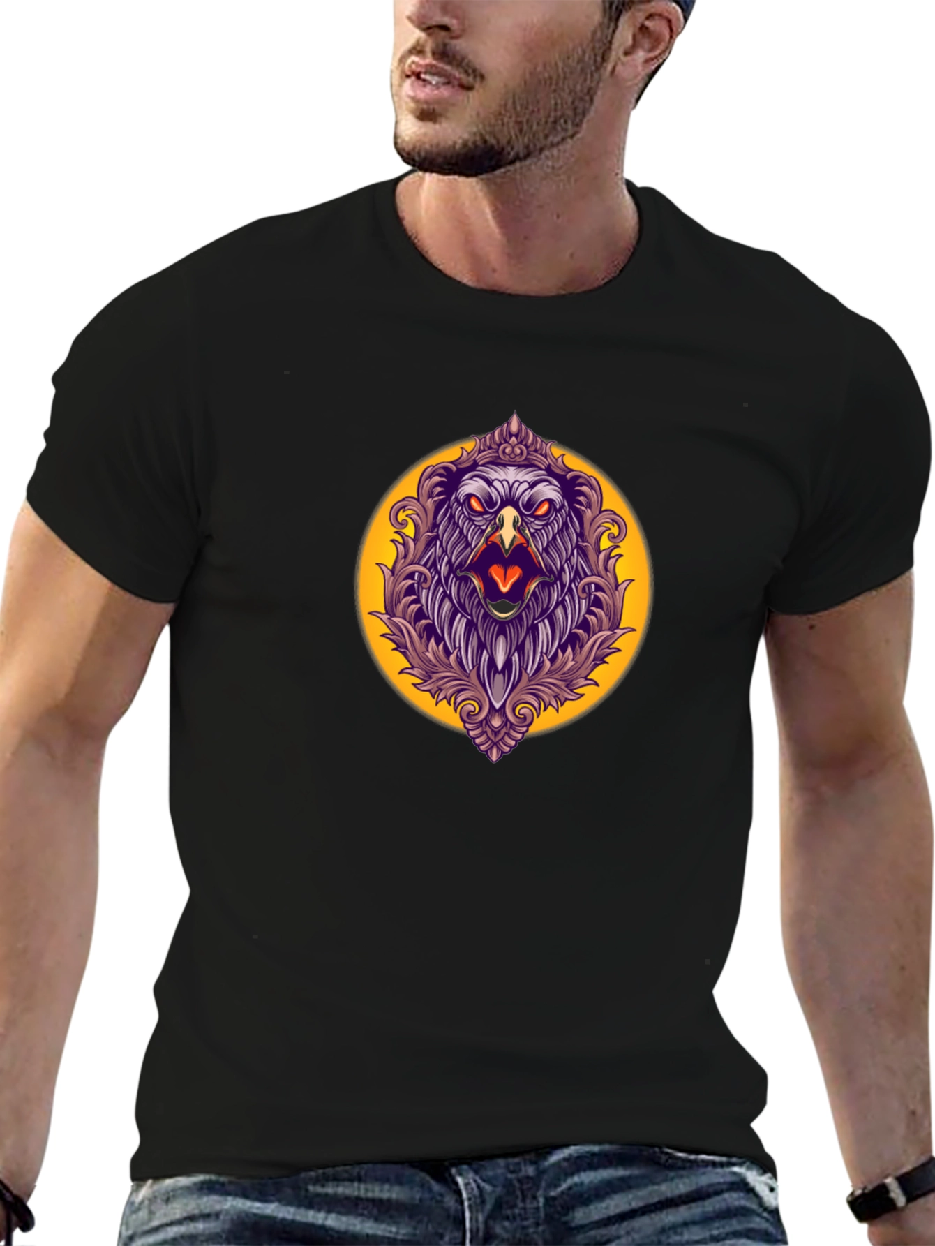 Eagle Crest Graphic Tee - Mens Black T-Shirt