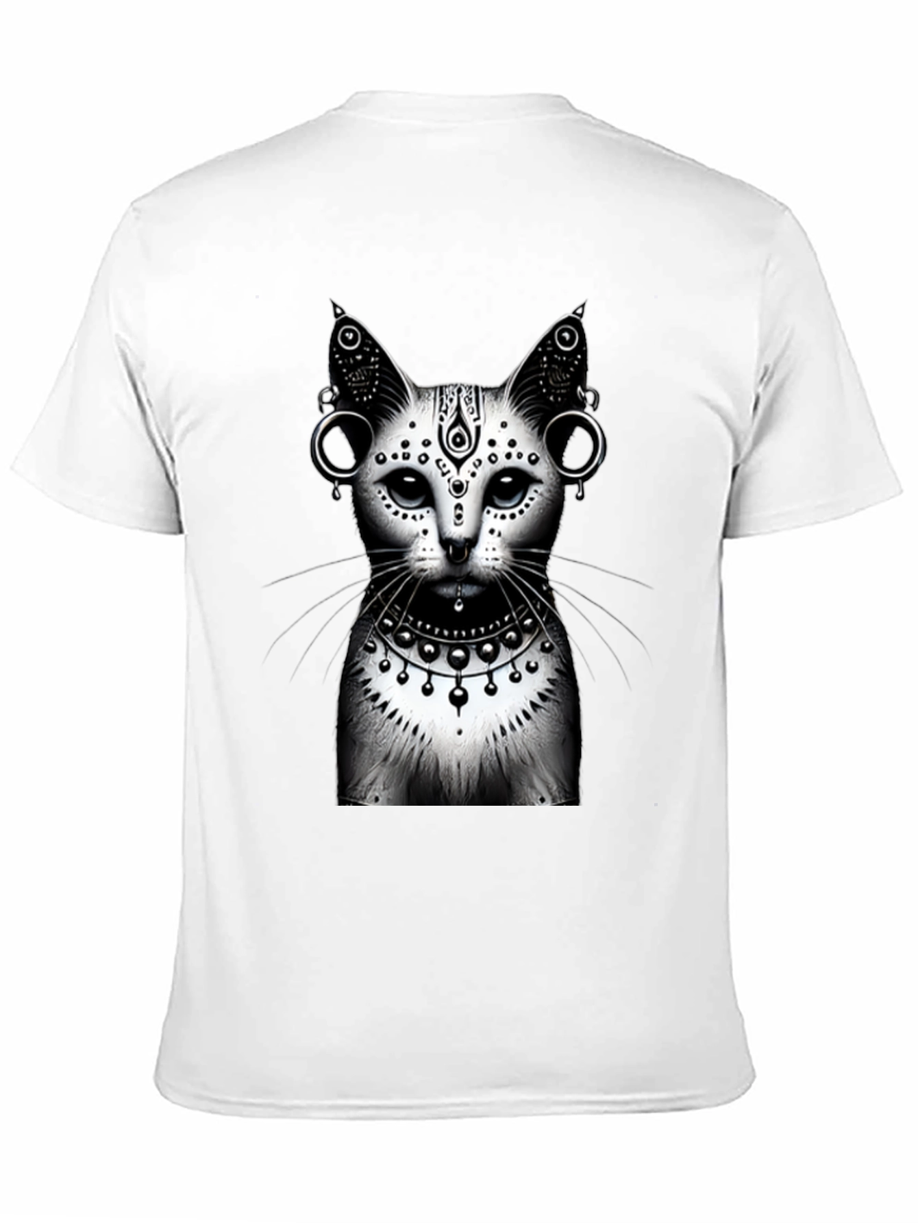 Mystic Cat Graphic Tee - Black Cotton T-Shirt