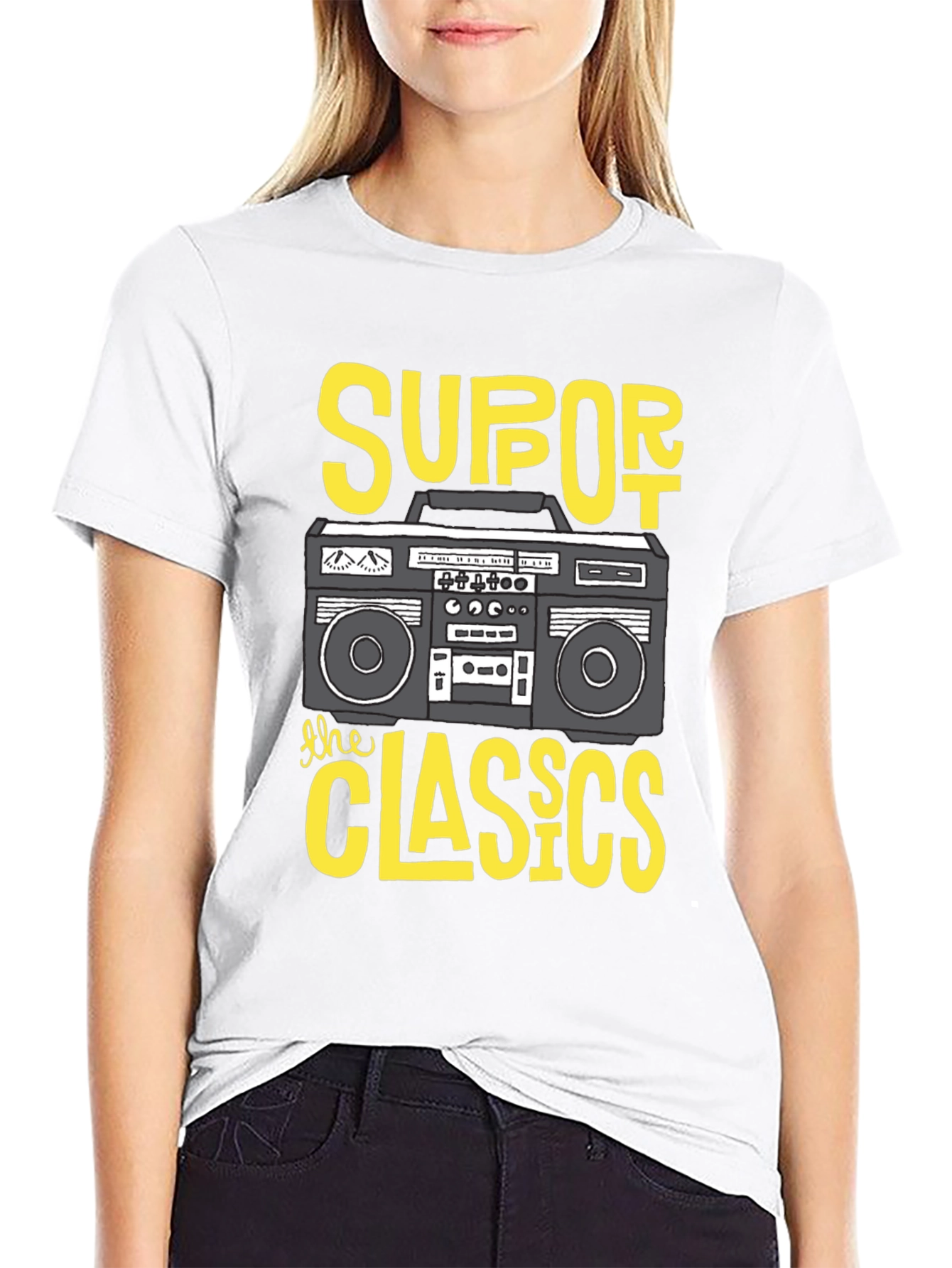 Retro Boombox Graphic T-Shirt - Classic Music Tee