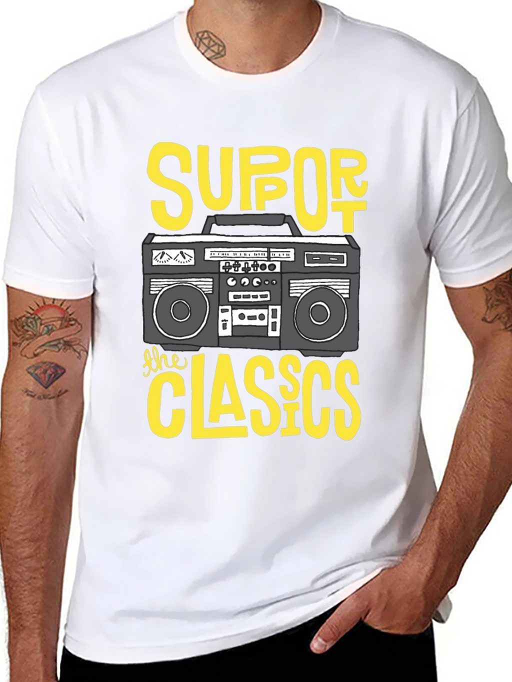 Retro Boombox Graphic T-Shirt - Classic Music Tee