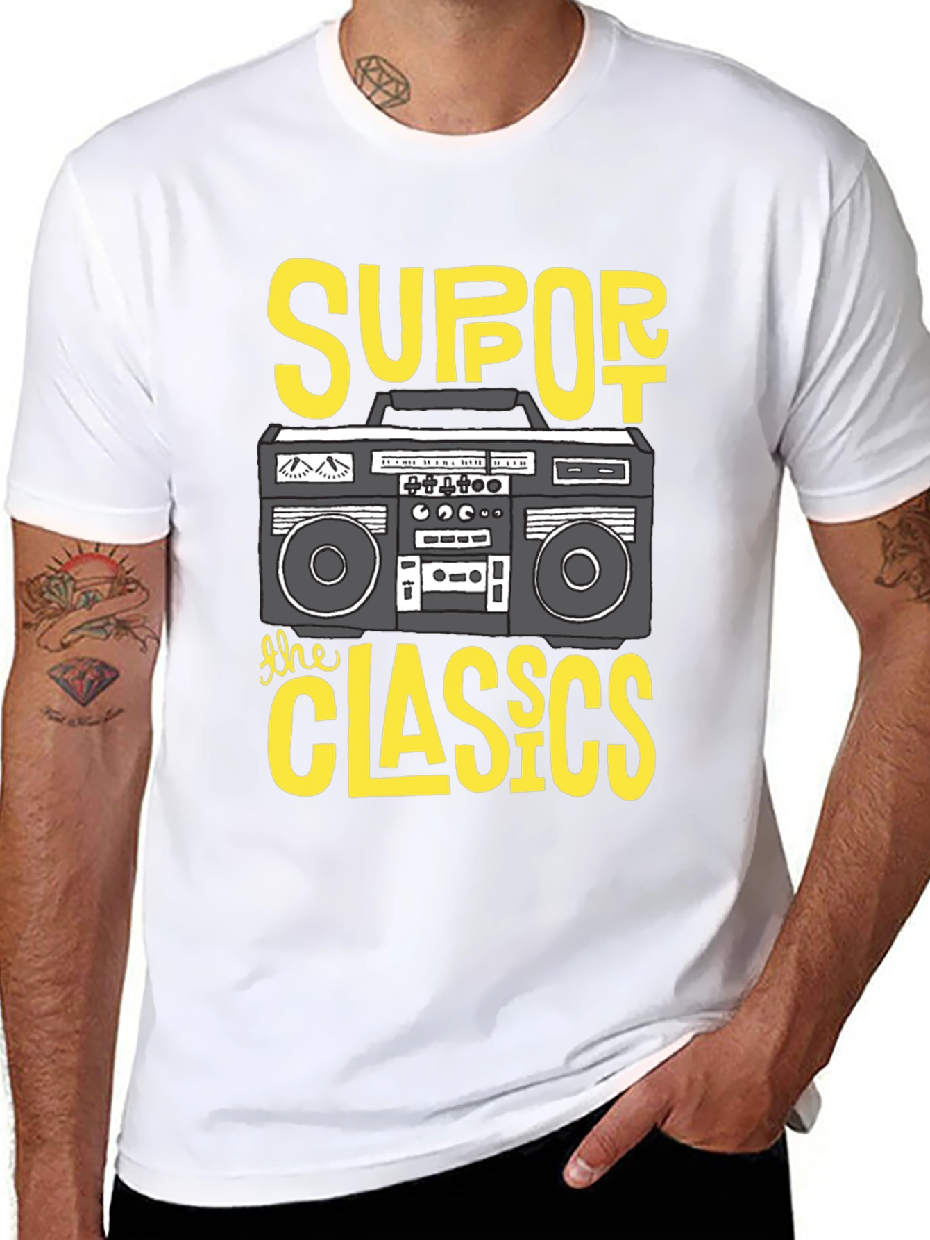 Retro Boombox Graphic T-Shirt - Classic Music Tee