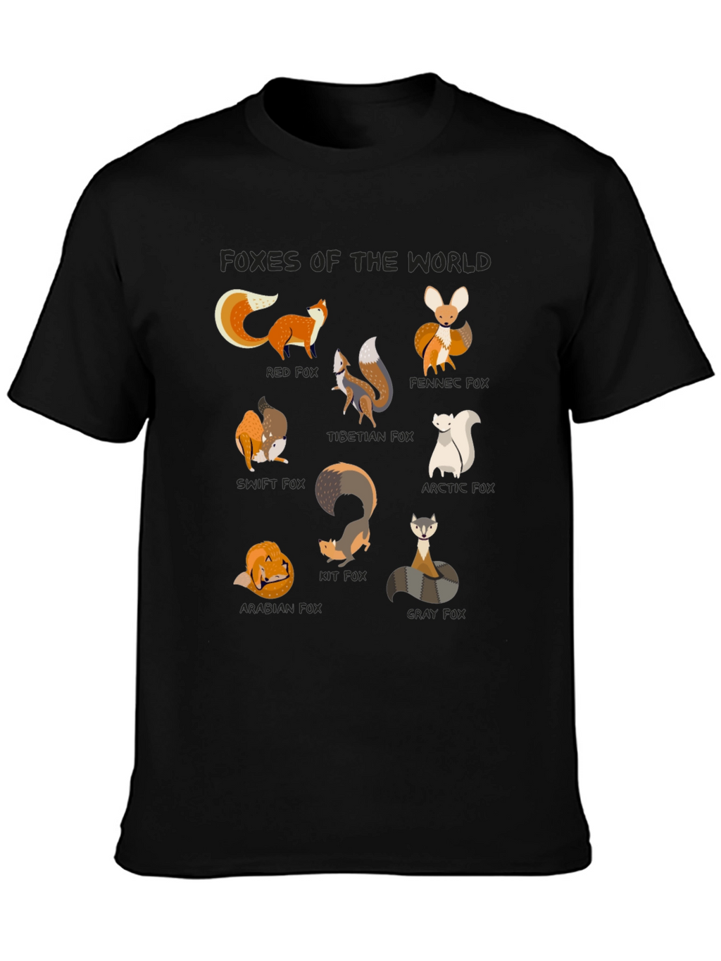 Foxes of the World Graphic T-Shirt