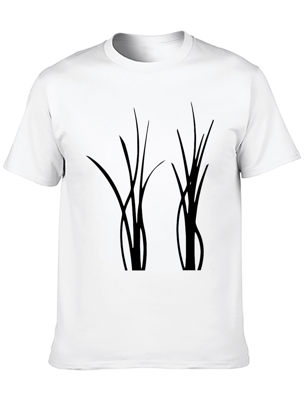 Black T-Shirt with Abstract Botanical Design