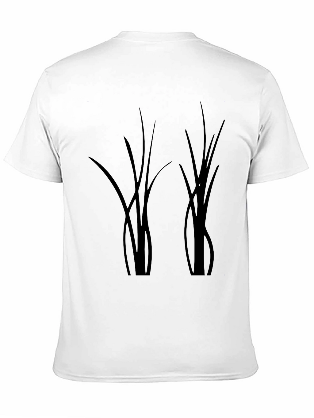 Black T-Shirt with Abstract Botanical Design