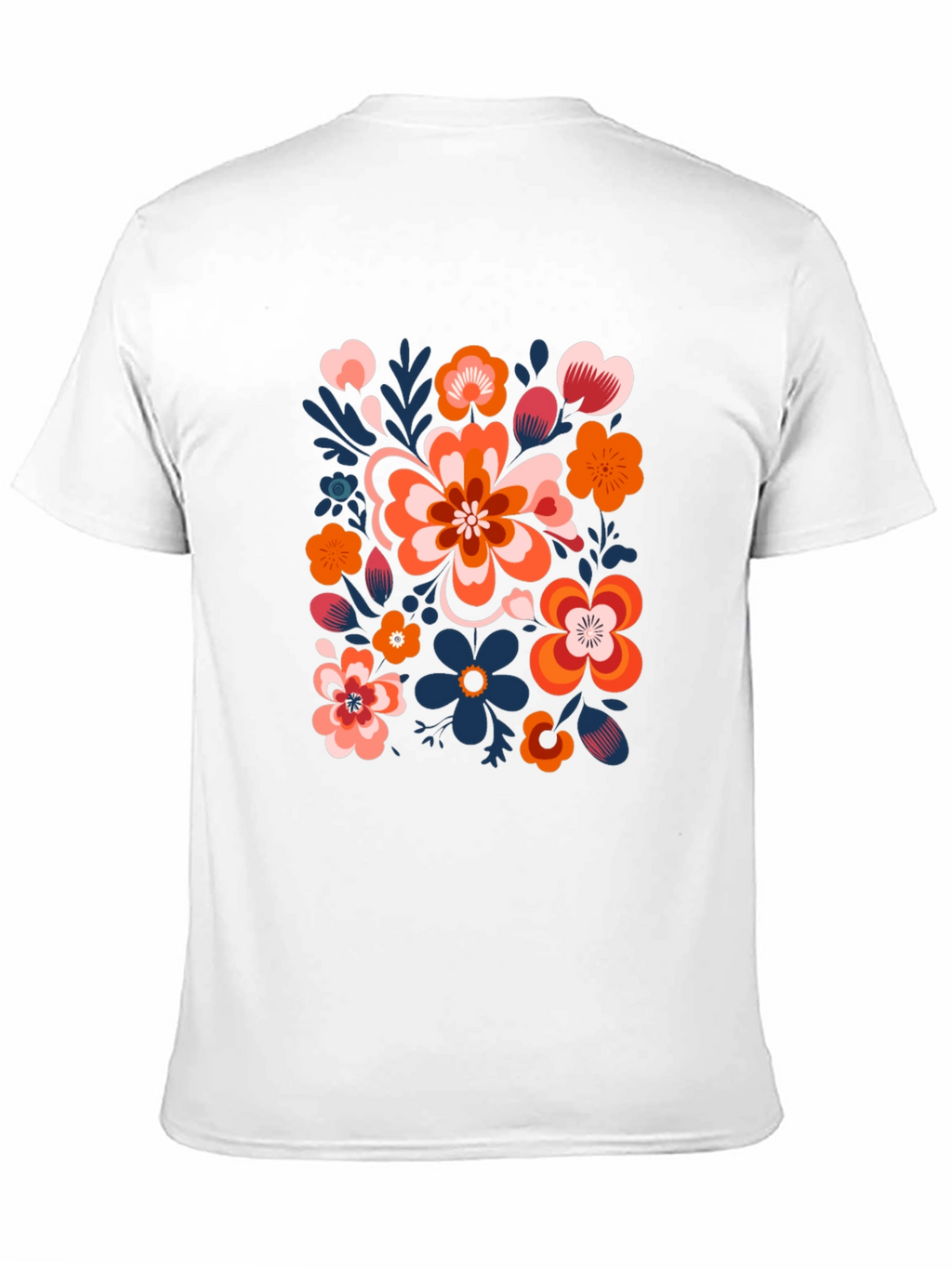 Floral Pattern Black T-Shirt - Unique Graphic Tee