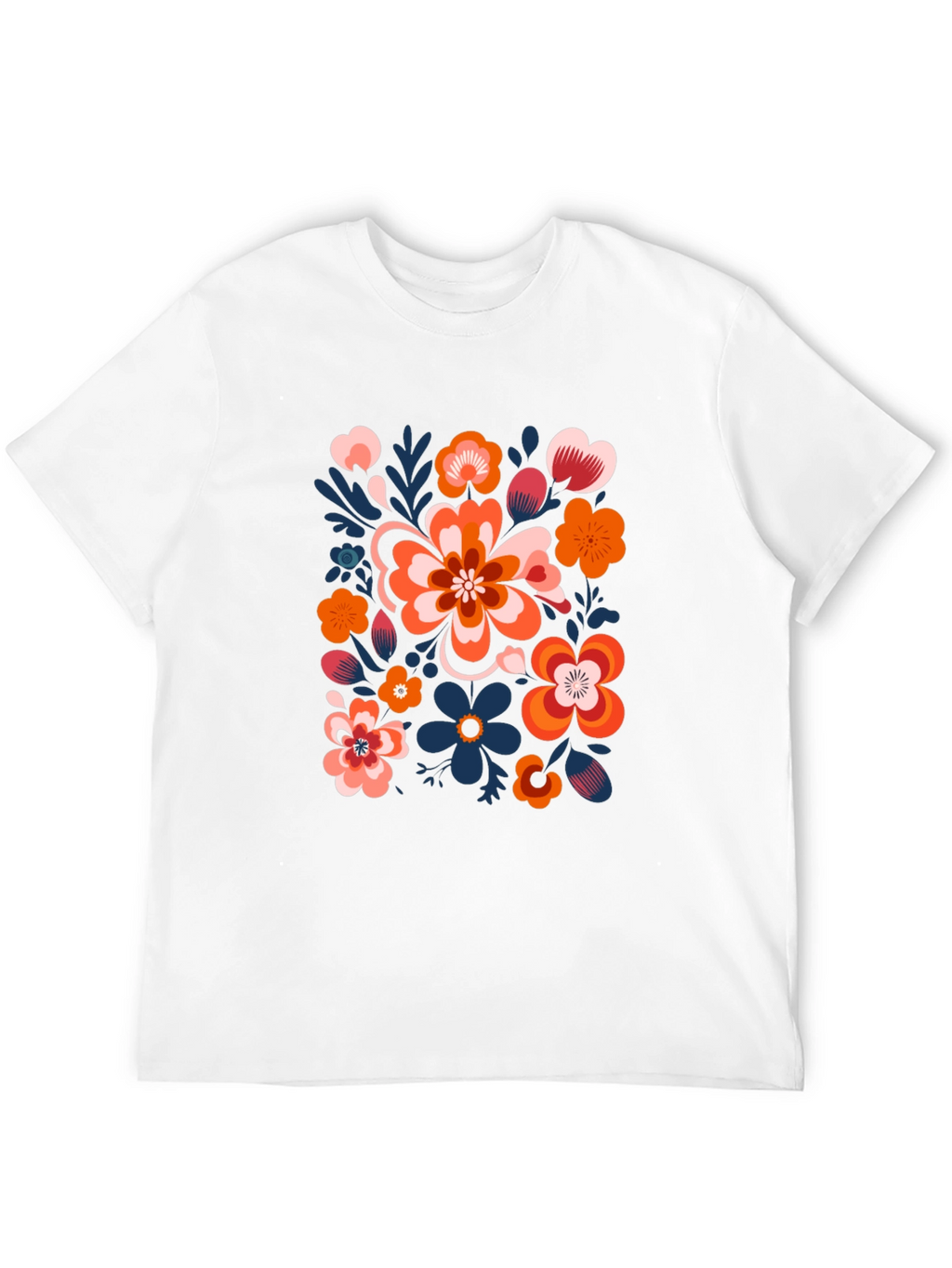 Floral Pattern Black T-Shirt - Unique Graphic Tee
